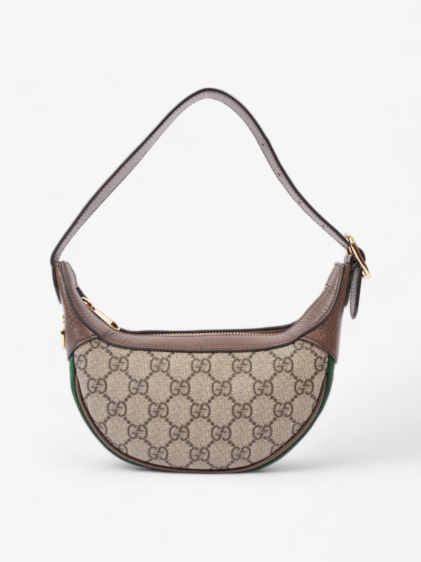 Gucci Ophidia GG Mini Beige And Ebony GG Supreme / Green And Red Web Coated Canvas