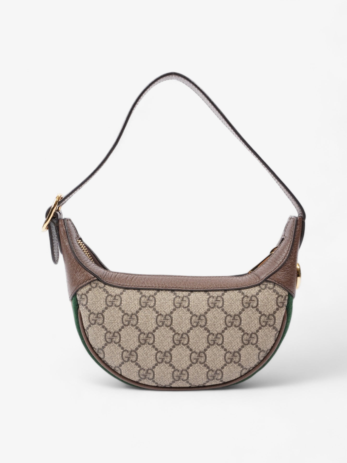 Gucci Ophidia GG Mini Beige And Ebony GG Supreme / Green And Red Web Coated Canvas
