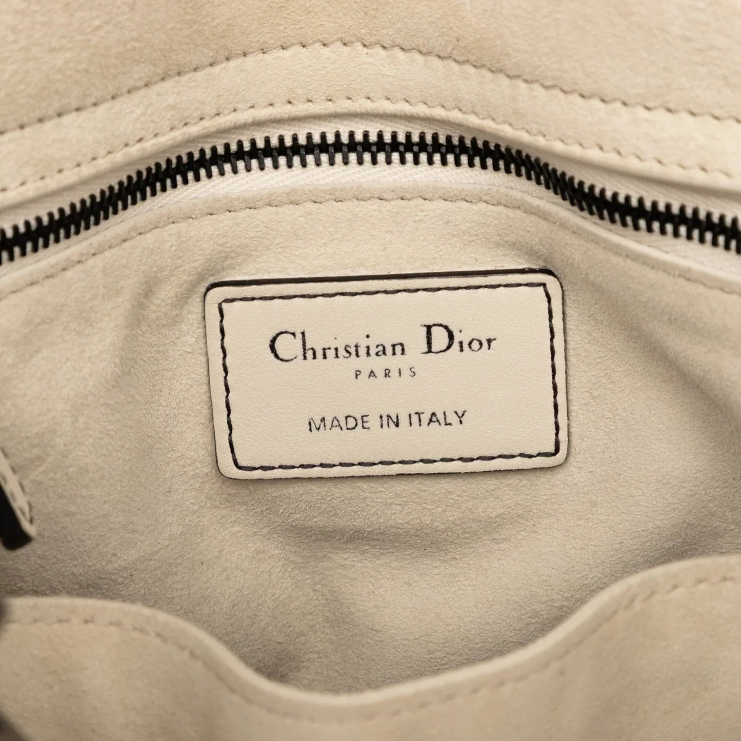 White Dior Medium Lambskin Cannage Studded Supple Lady Dior Satchel