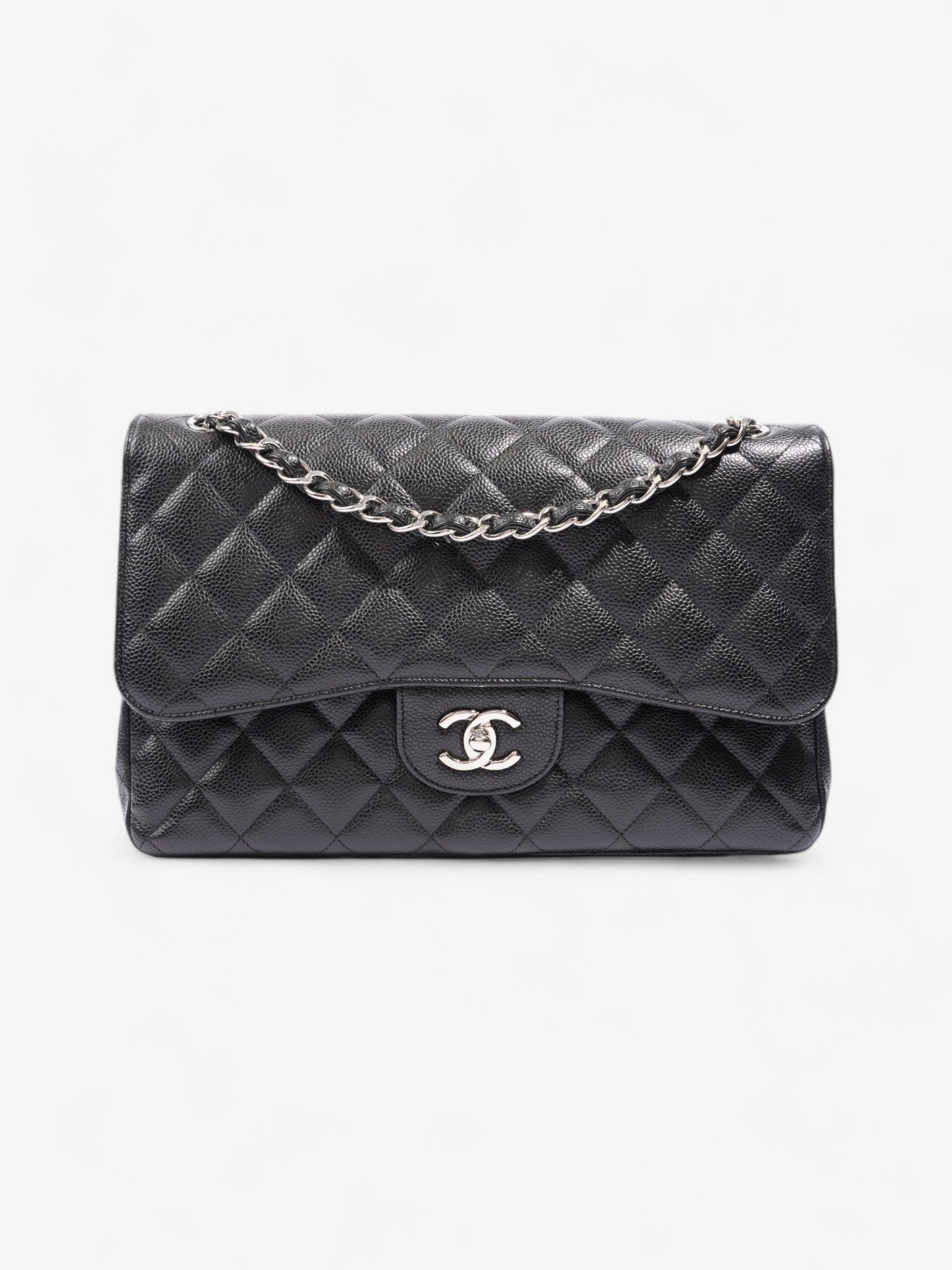 Chanel Classic Double Flap Black Caviar Leather Jumbo