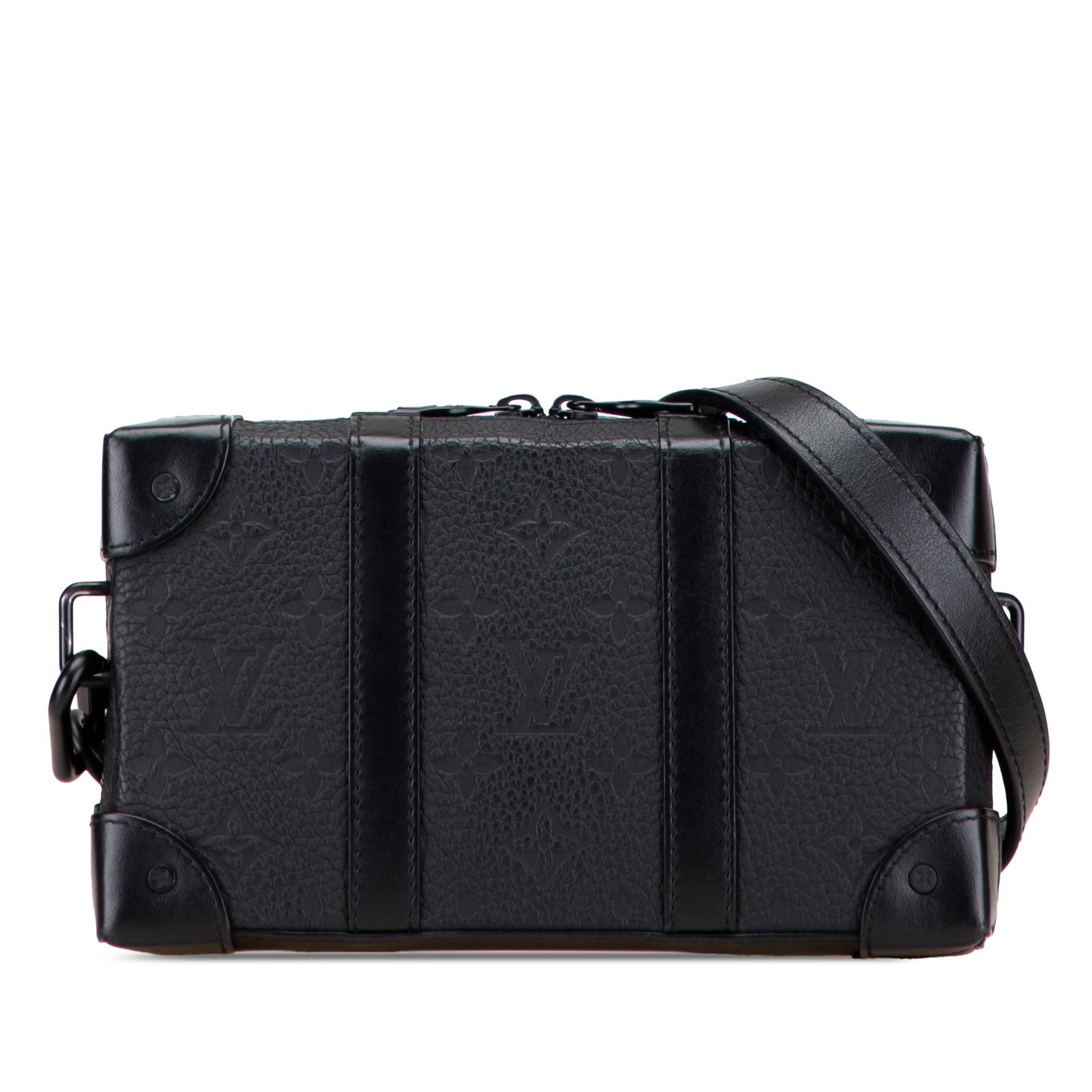 Black Louis Vuitton Monogram Taurillon Soft Trunk Wallet Crossbody Bag