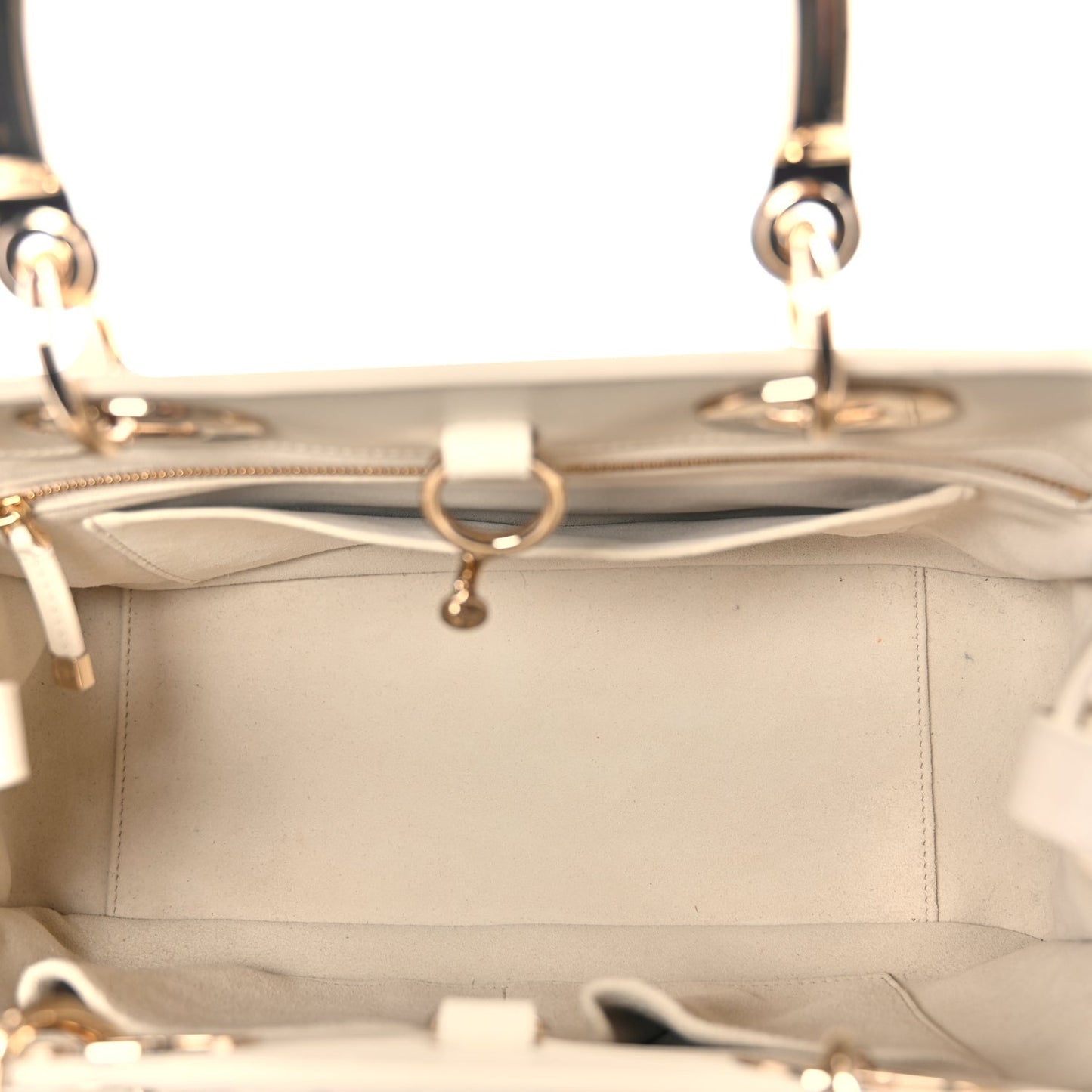 Christian Dior Calfskin Cannage Medium The Lady 95.22  White