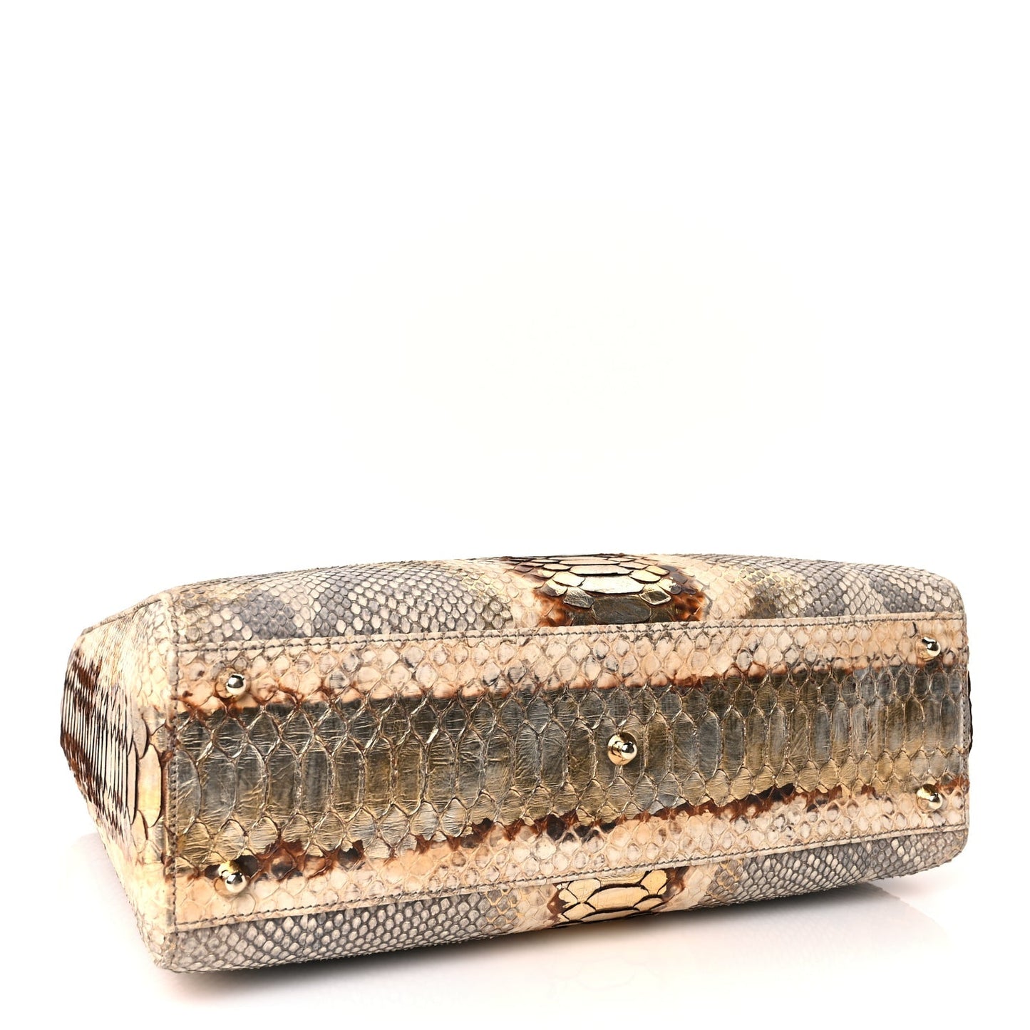 Christian Dior Snakeskin Large Lady Dior Beige