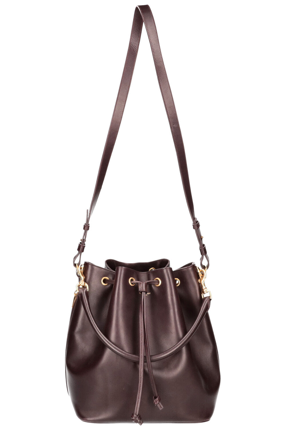 SAINT LAURENT Emmanuelle Large Bucket Bag Burgundy