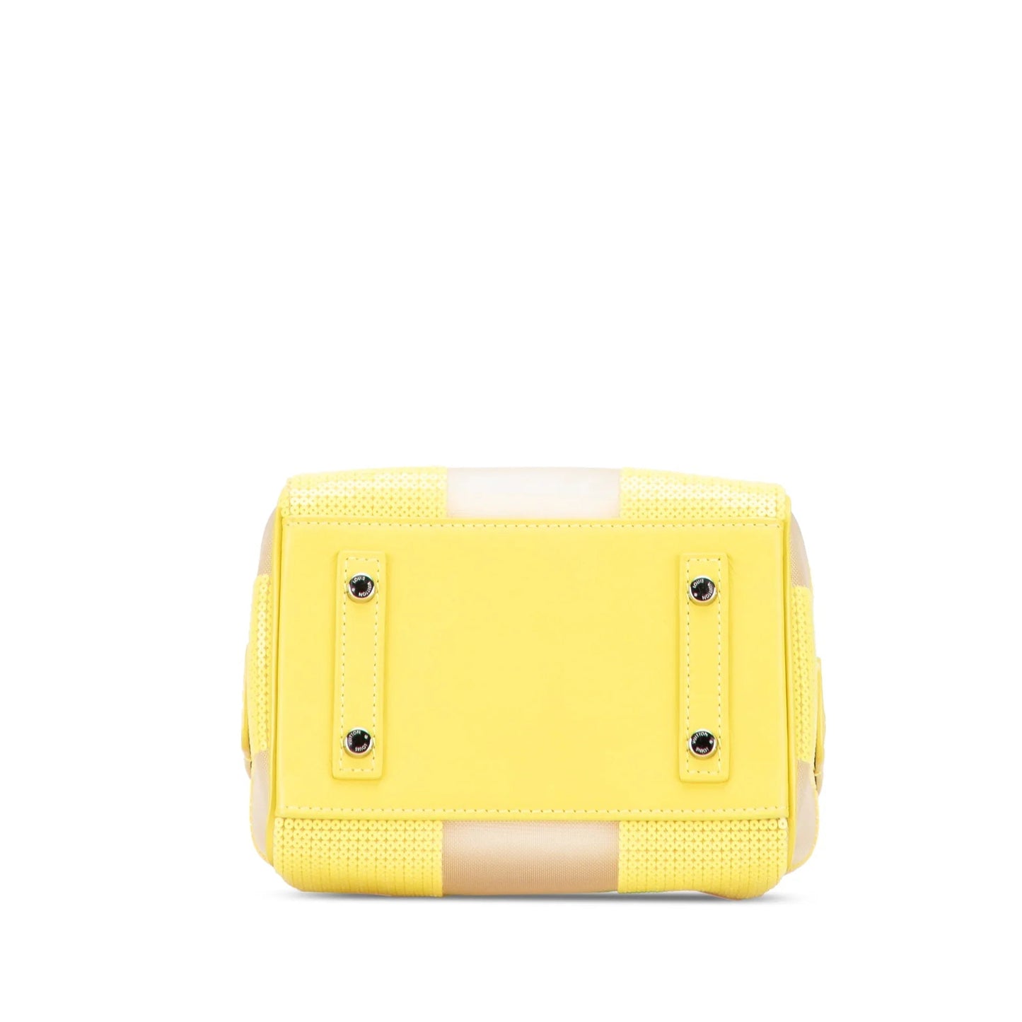 Yellow Louis Vuitton Damier Optic Mesh Sequins Cube Speedy Handbag