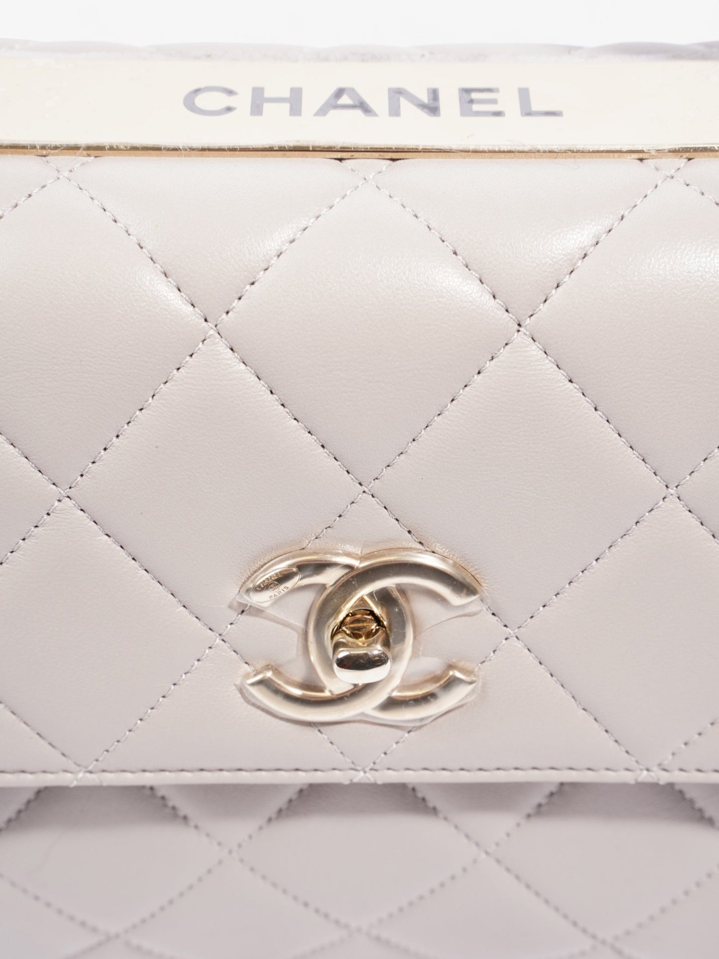 Chanel CC Trendy Bag Grey Lambskin Leather Small