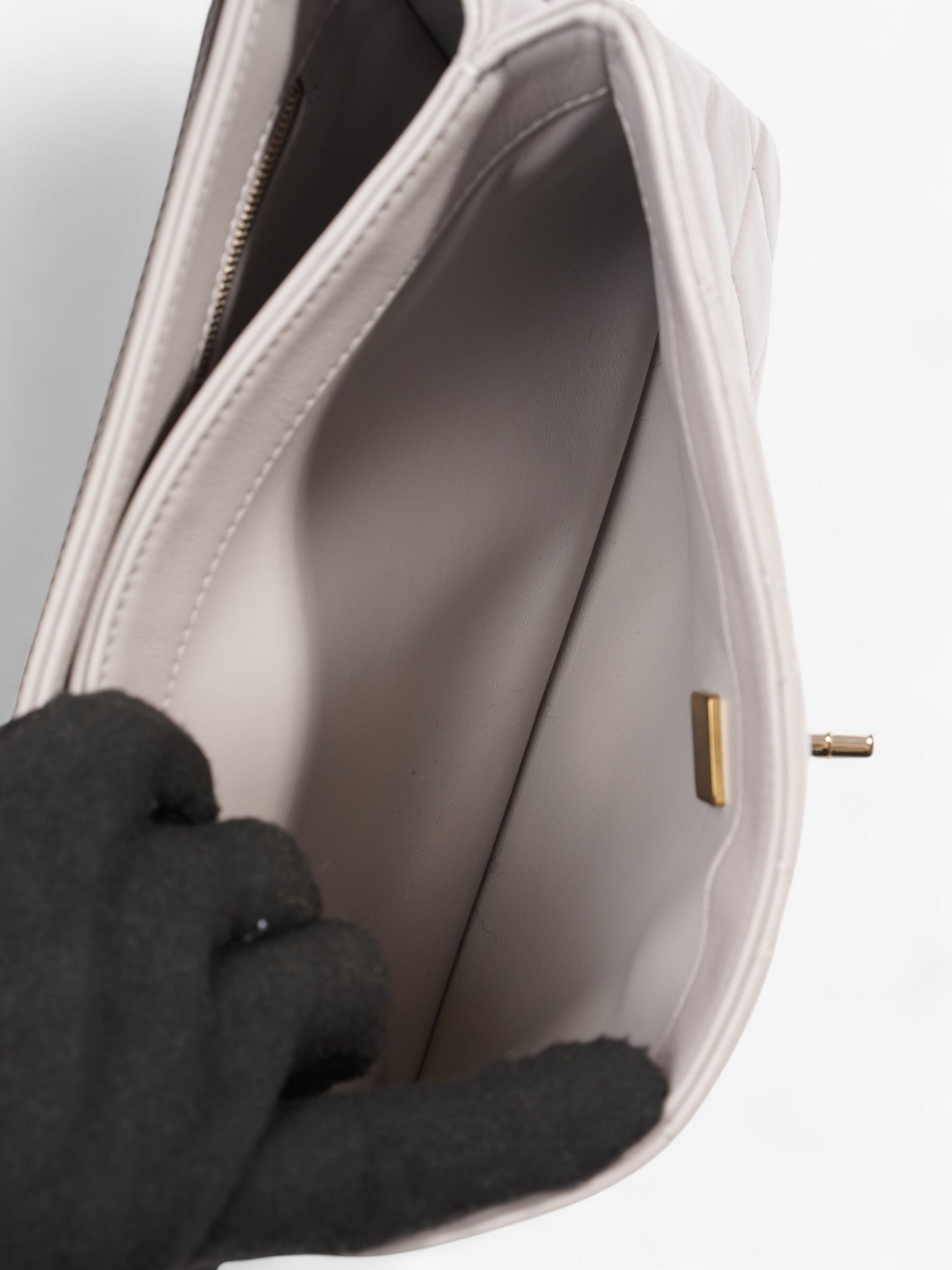 Chanel CC Trendy Bag Grey Lambskin Leather Small
