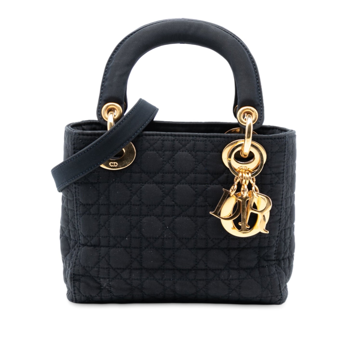 Black Dior Mini Nylon Cannage Lady Dior Satchel