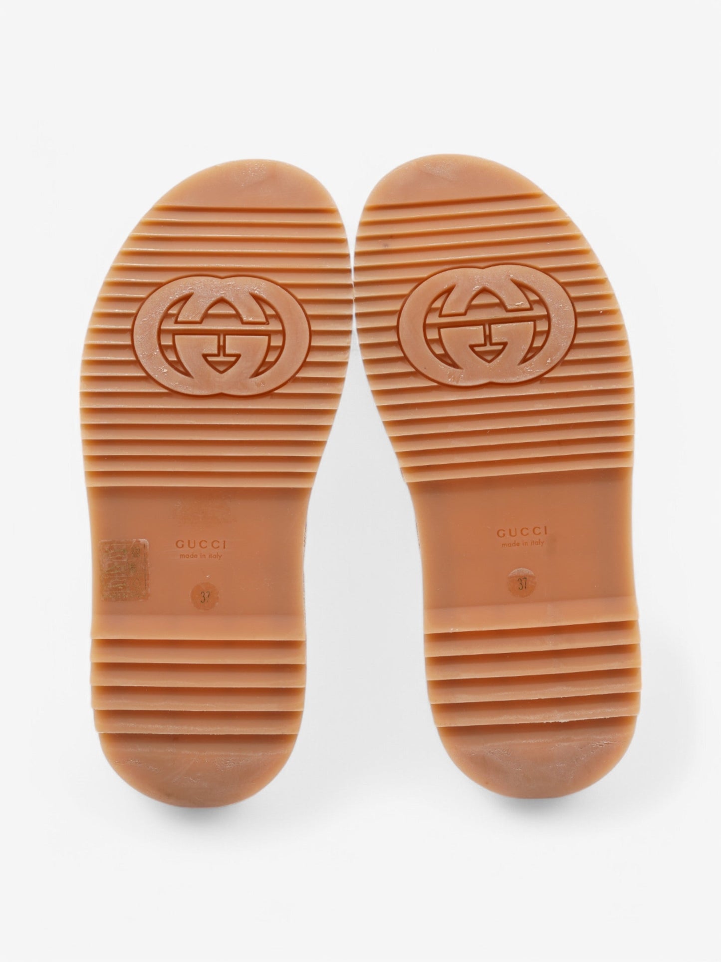 Gucci GG Platform Slides Beige  / Maroon Canvas EU 37 UK 4