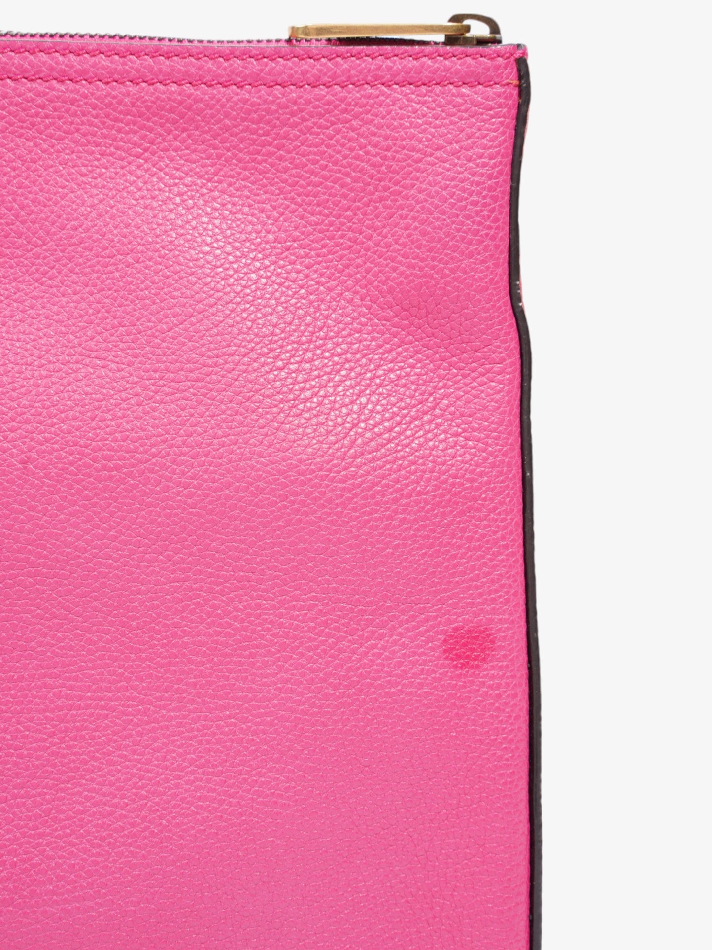 Gucci   Logo Clutch Neon Pink / Green / Red Grained Leather