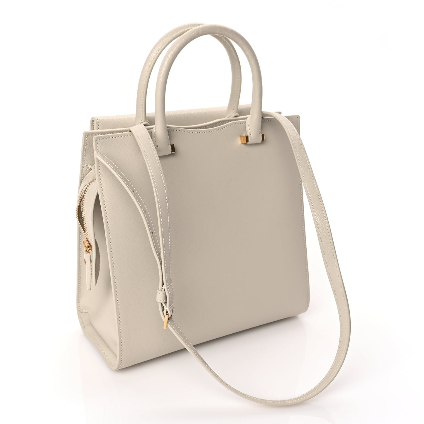 Saint Laurent Grain De Poudre Small Uptown Tote Crema Soft Crema Soft