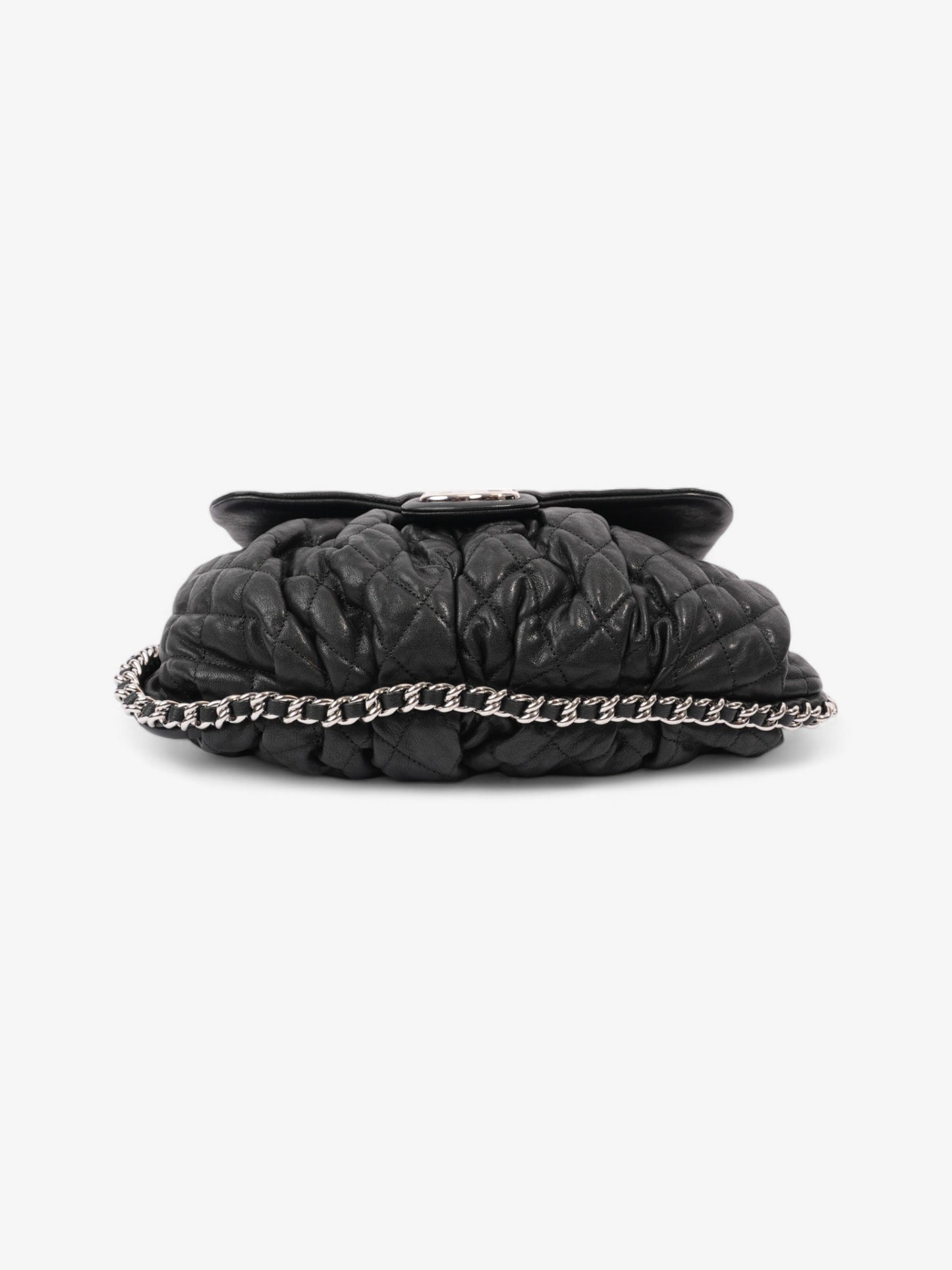 Chanel Chain Around Flap Bag Black Lambskin Leather Large