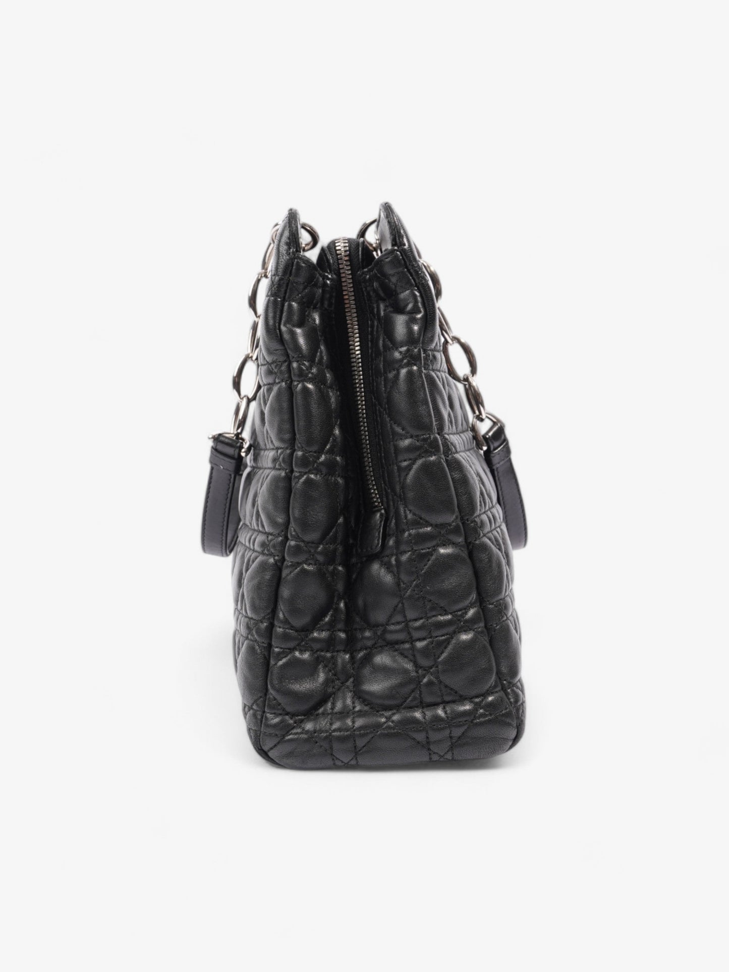 Christian Dior Shopping Tote Black Leather