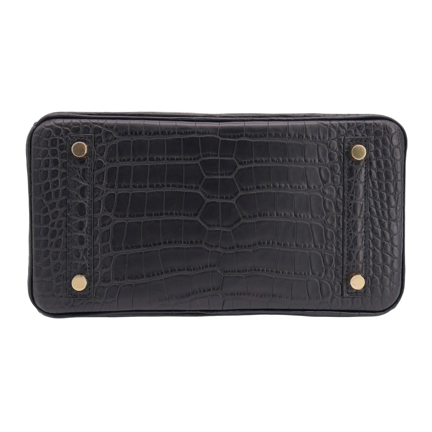 Hermes25cm Birkin Black Matte Alligator Gold Hardware