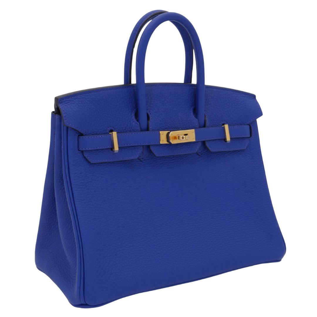 Hermes25cm Birkin Bleu Royal Togo Leather Gold Hardware