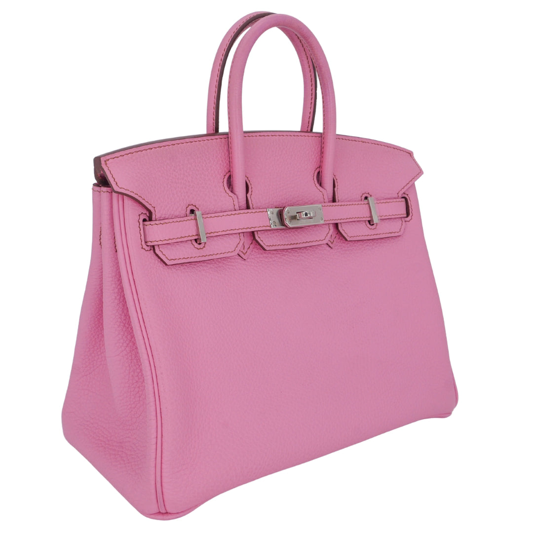 Hermes25cm Birkin Bubblegum Togo Palladium Hardware