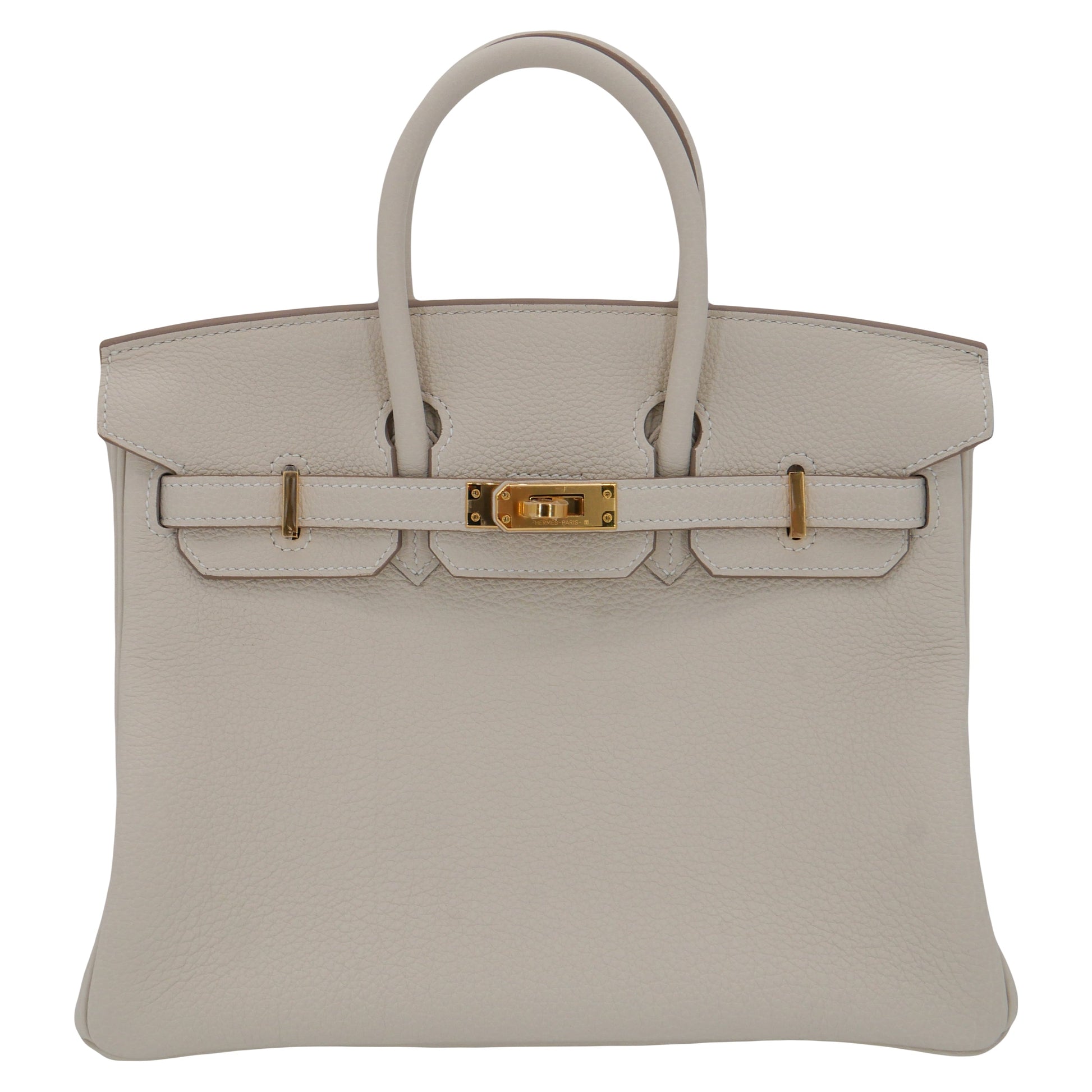 Hermes25cm Birkin Craie Togo Leather Gold Hardware