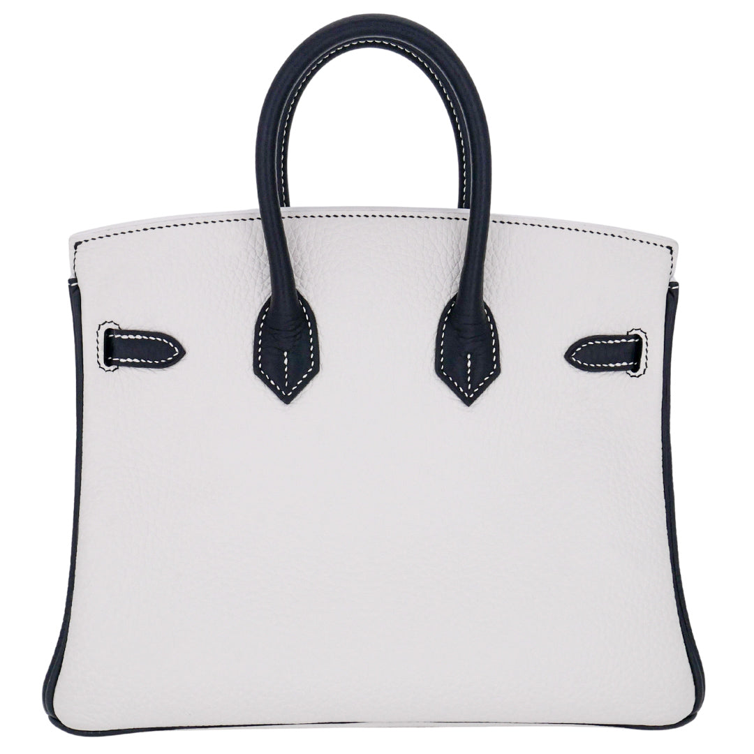 Hermes25cm Birkin HSS Panda Black/ White Clemence Leather Palladium Hardware