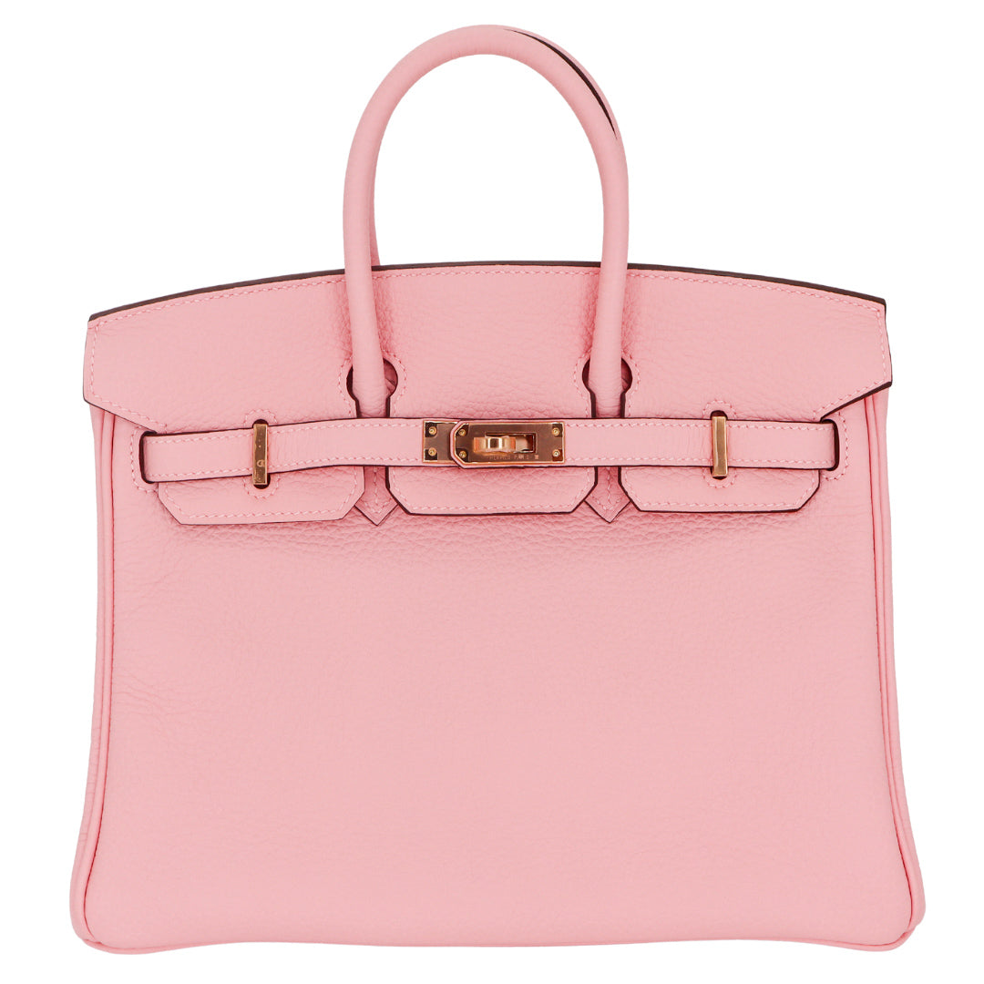 Hermes25cm Birkin HSS Rose Sakura Clemence Leather Rose Gold Hardware