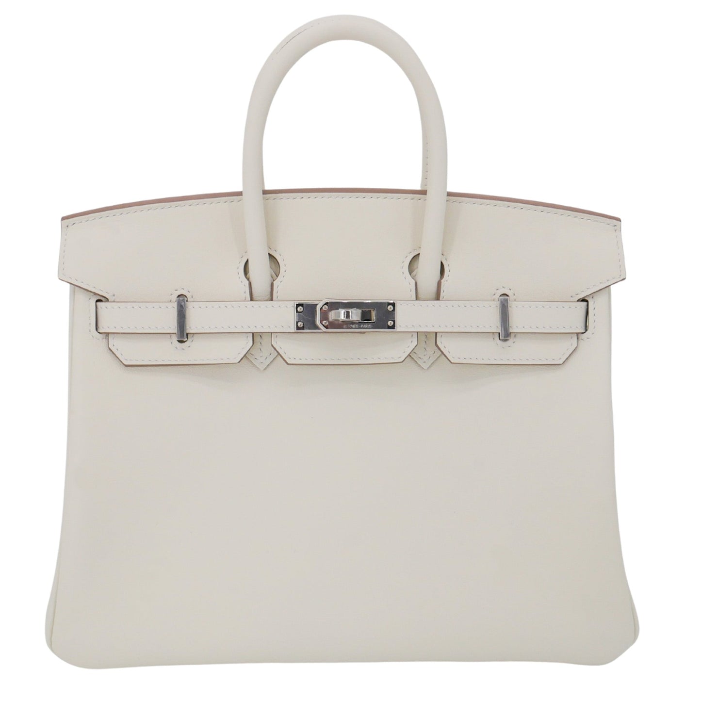 Hermes25cm Birkin Mushroom Swift Leather Palladium Hardware