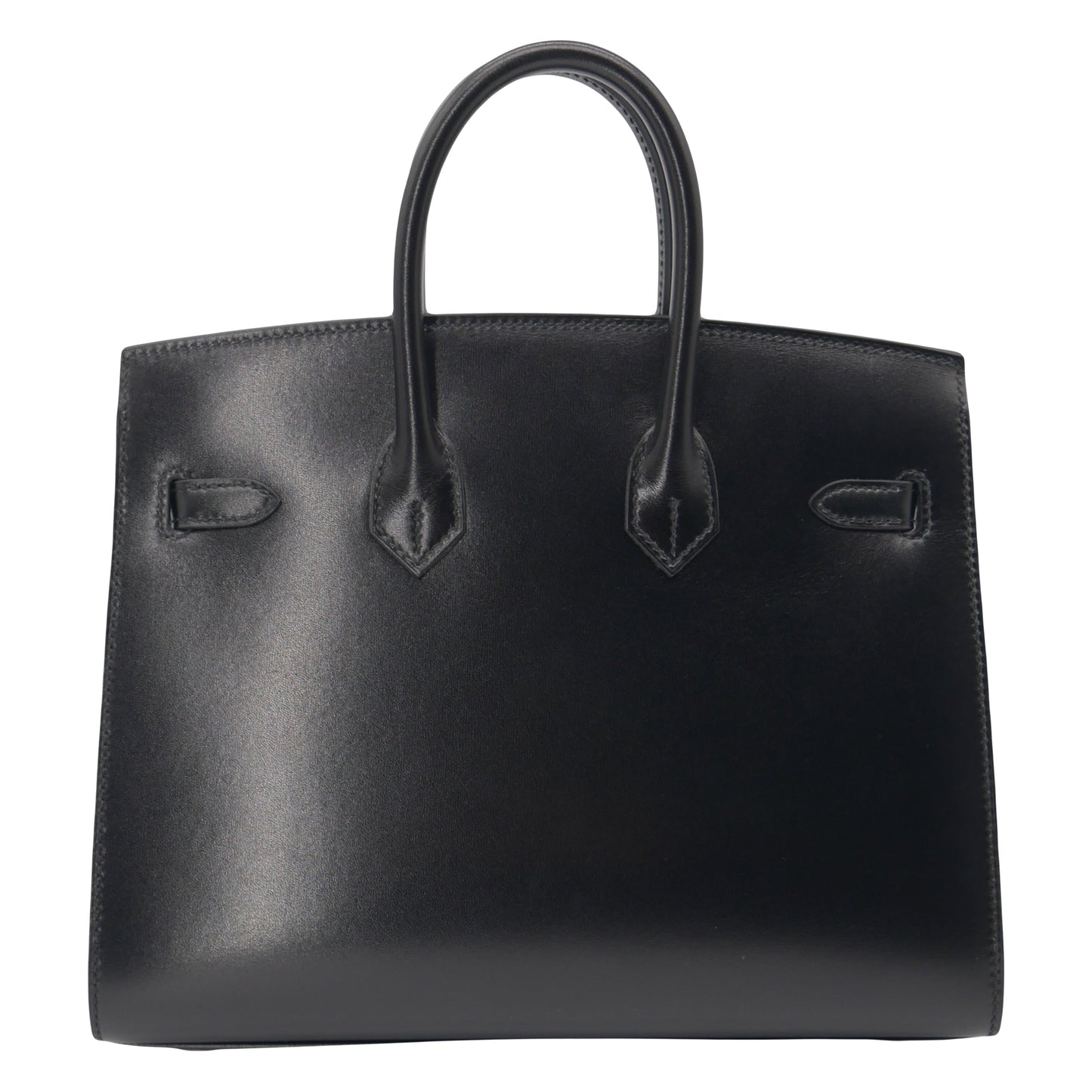 Hermes25cm Birkin Sellier Black Box Calf Leather Palladium Hardware