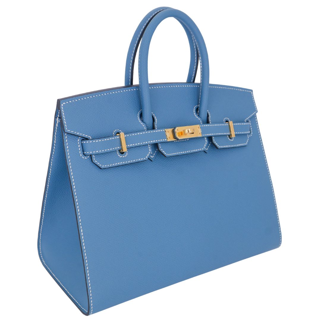 Hermes25cm Birkin Sellier Bleu Jean Epsom Leather Gold Hardware