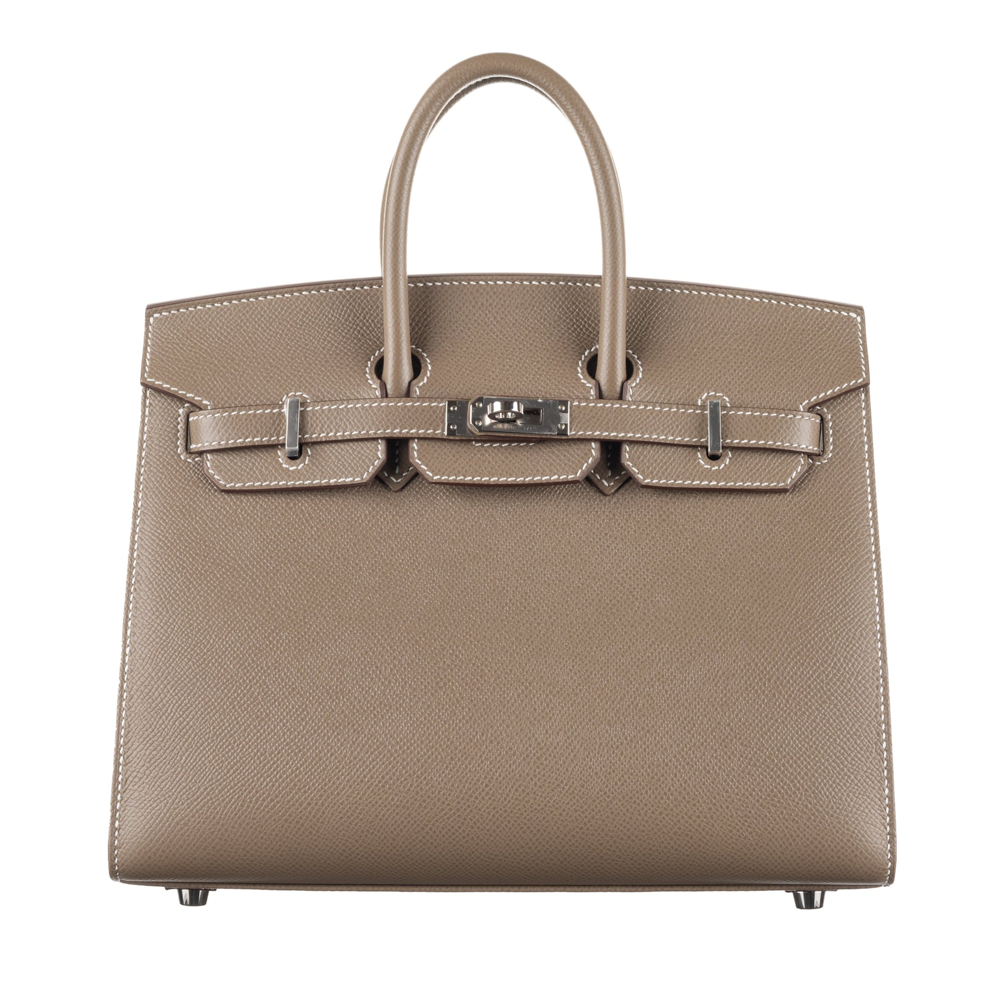 Hermes25cm Birkin Sellier Etoupe Epsom Leather Palladium Hardware