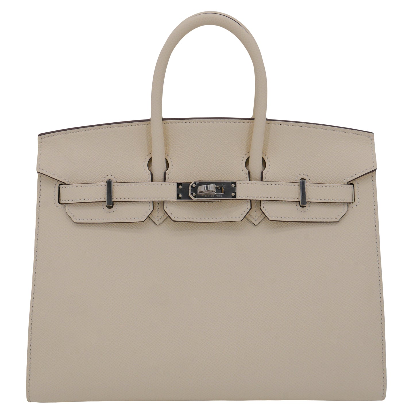 Hermes25cm Birkin Sellier Nata Epsom Leather Palladium Hardware