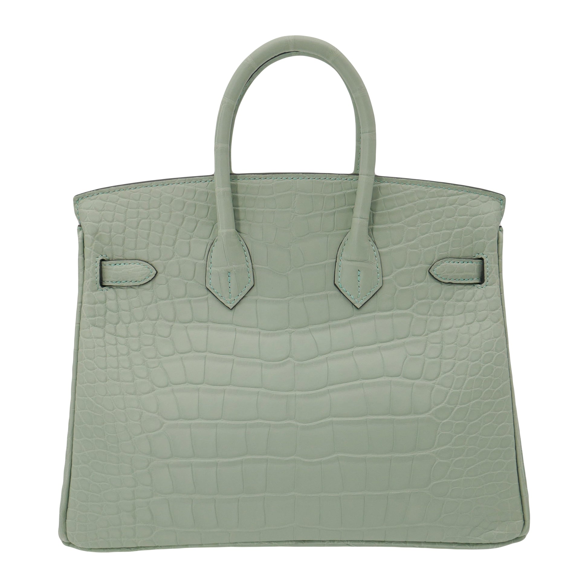 Hermes25cm Birkin Vert d'Eau Matte Alligator Gold Hardware