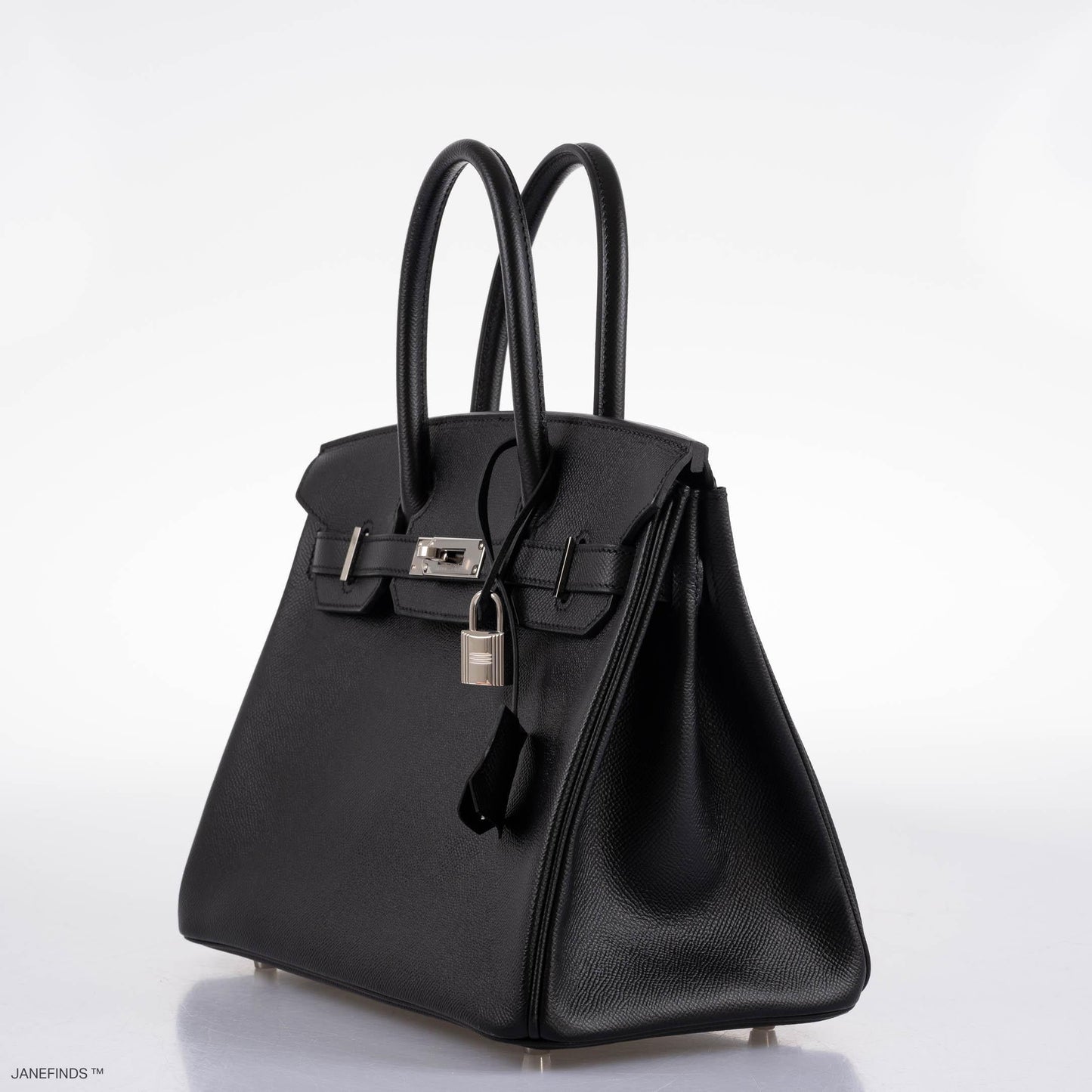 HermesBirkin 30 Black Epsom with Palladium Hardware - 2021, Z