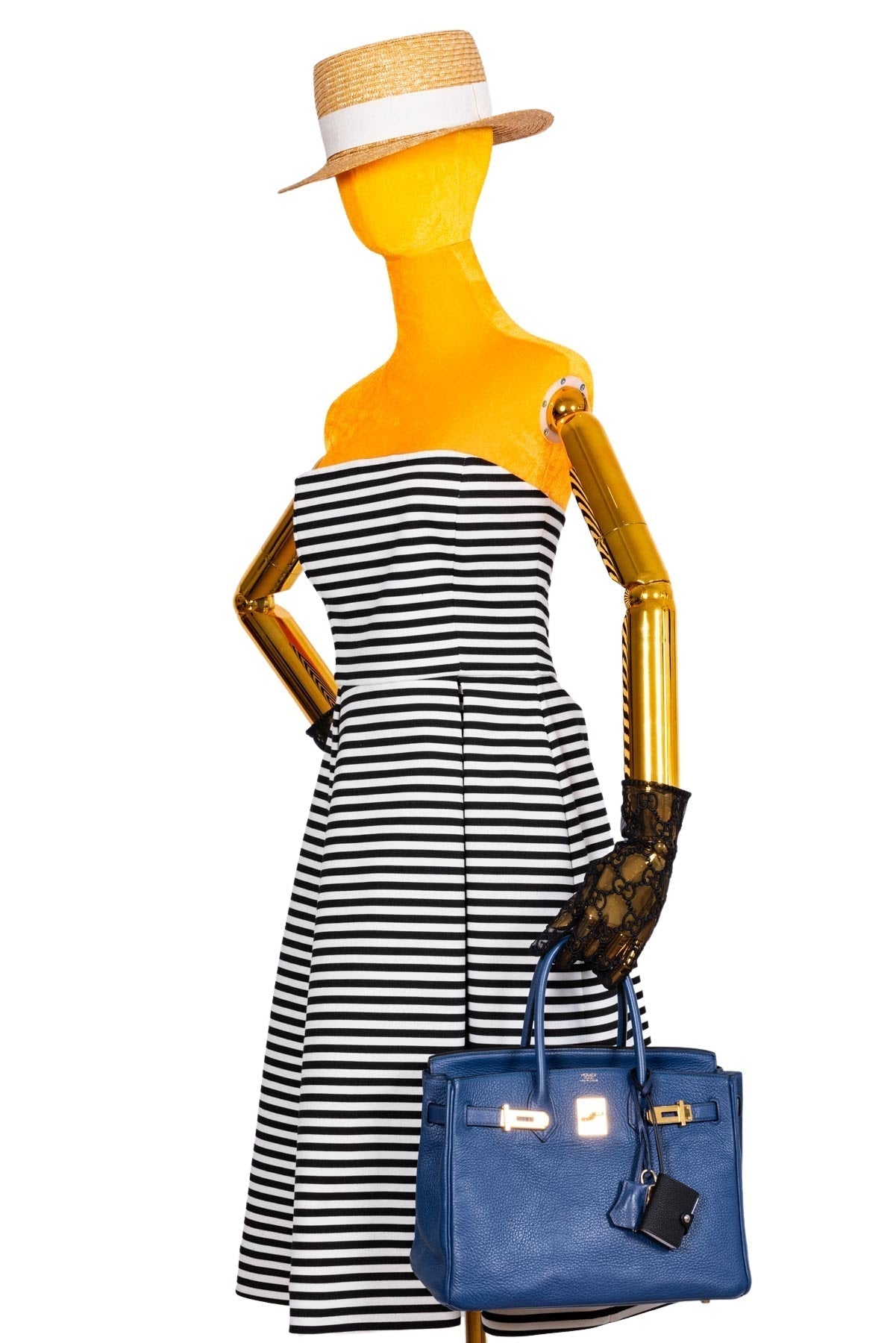 HermesBirkin 30 Blue De Galice Clemence with Gold Hardware