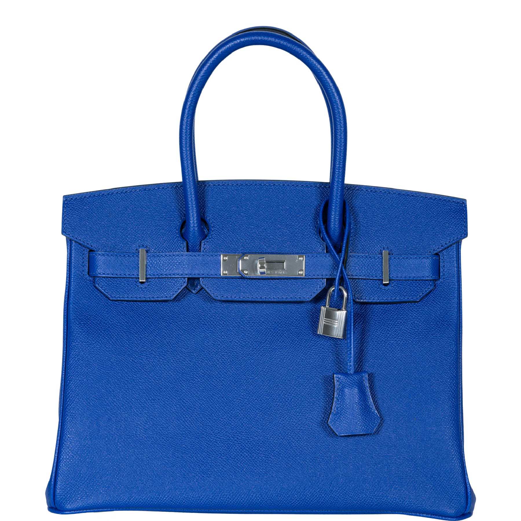 HermesBirkin 30 Blue Electric Epsom with Palladium Hardware