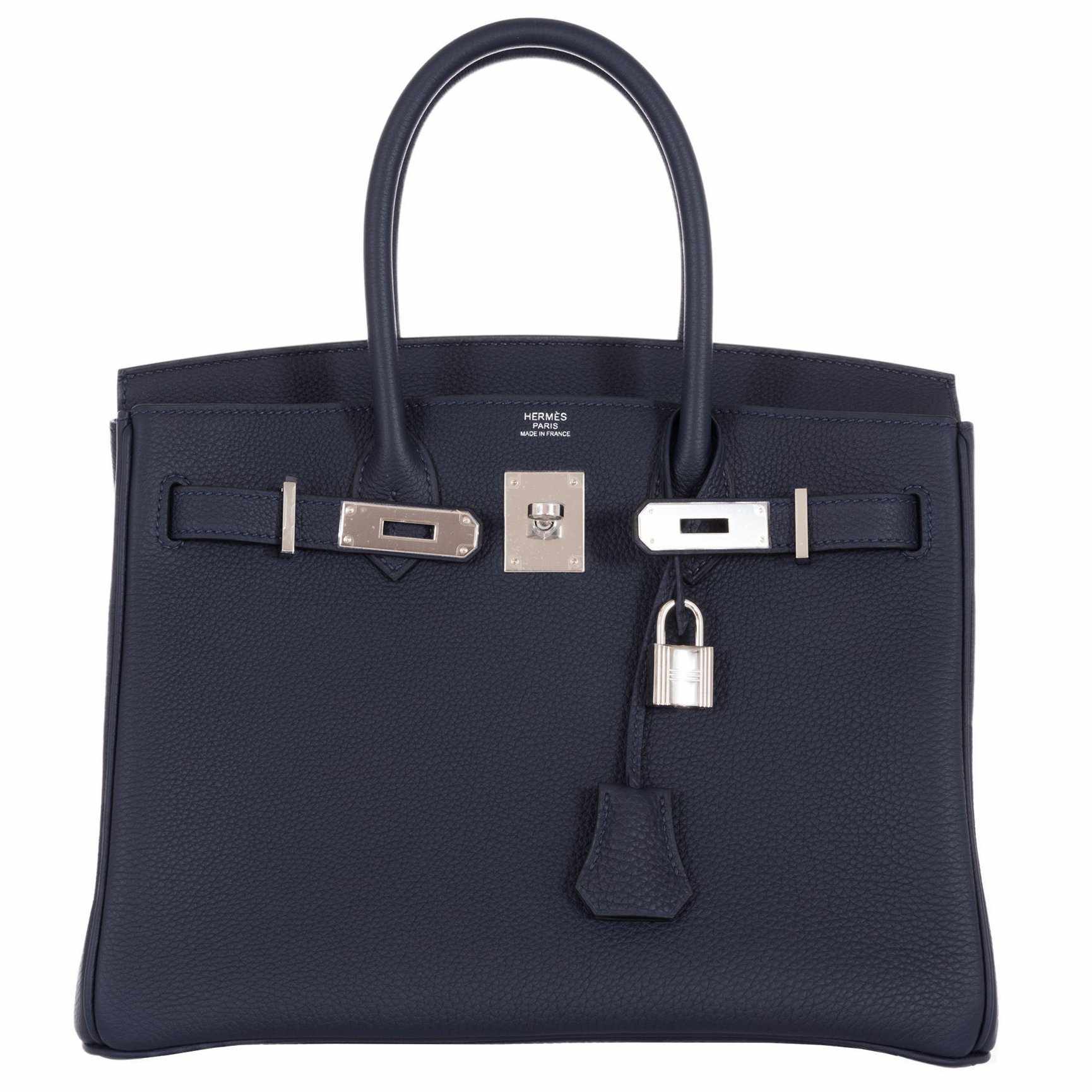 HermesBirkin 30 Blue Nuit Togo Palladium Hardware