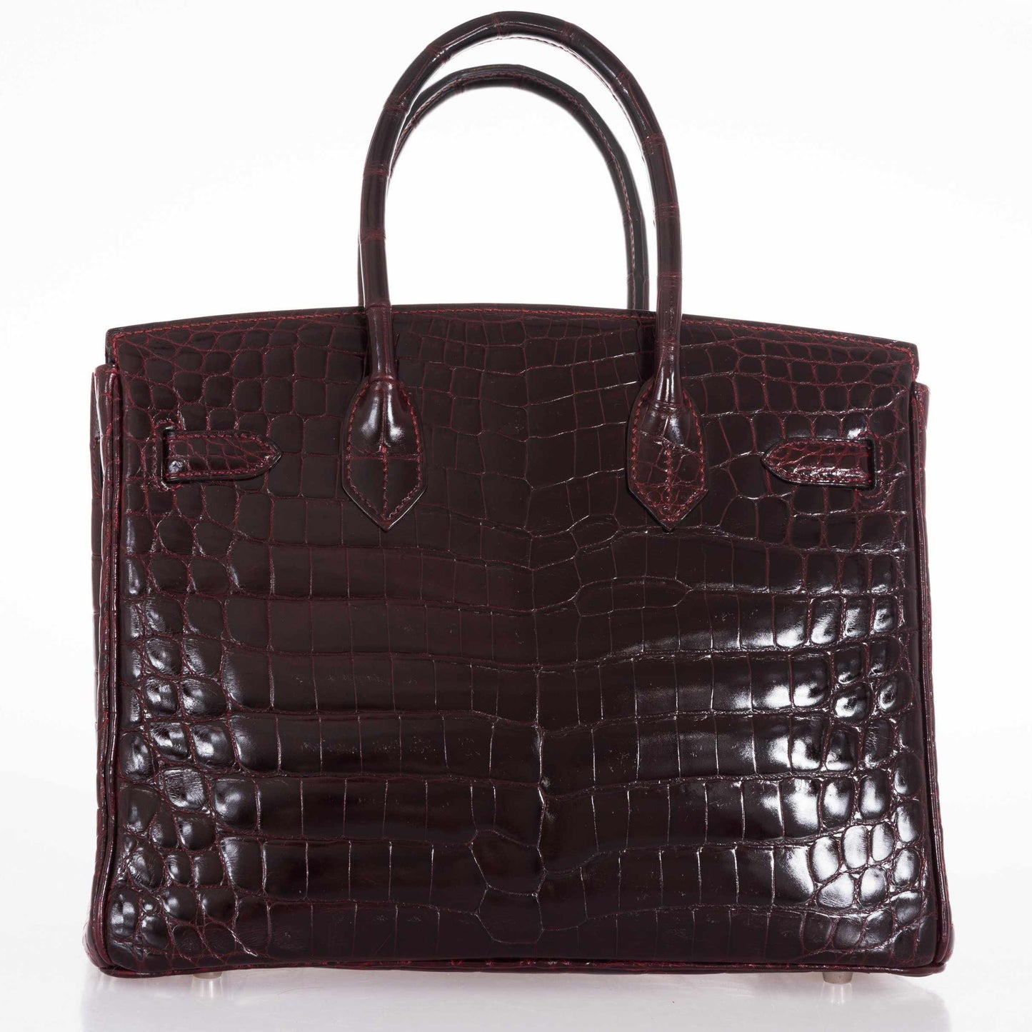 HermesBirkin 30 Bordeaux Niloticus Crocodile Palladium Hardware