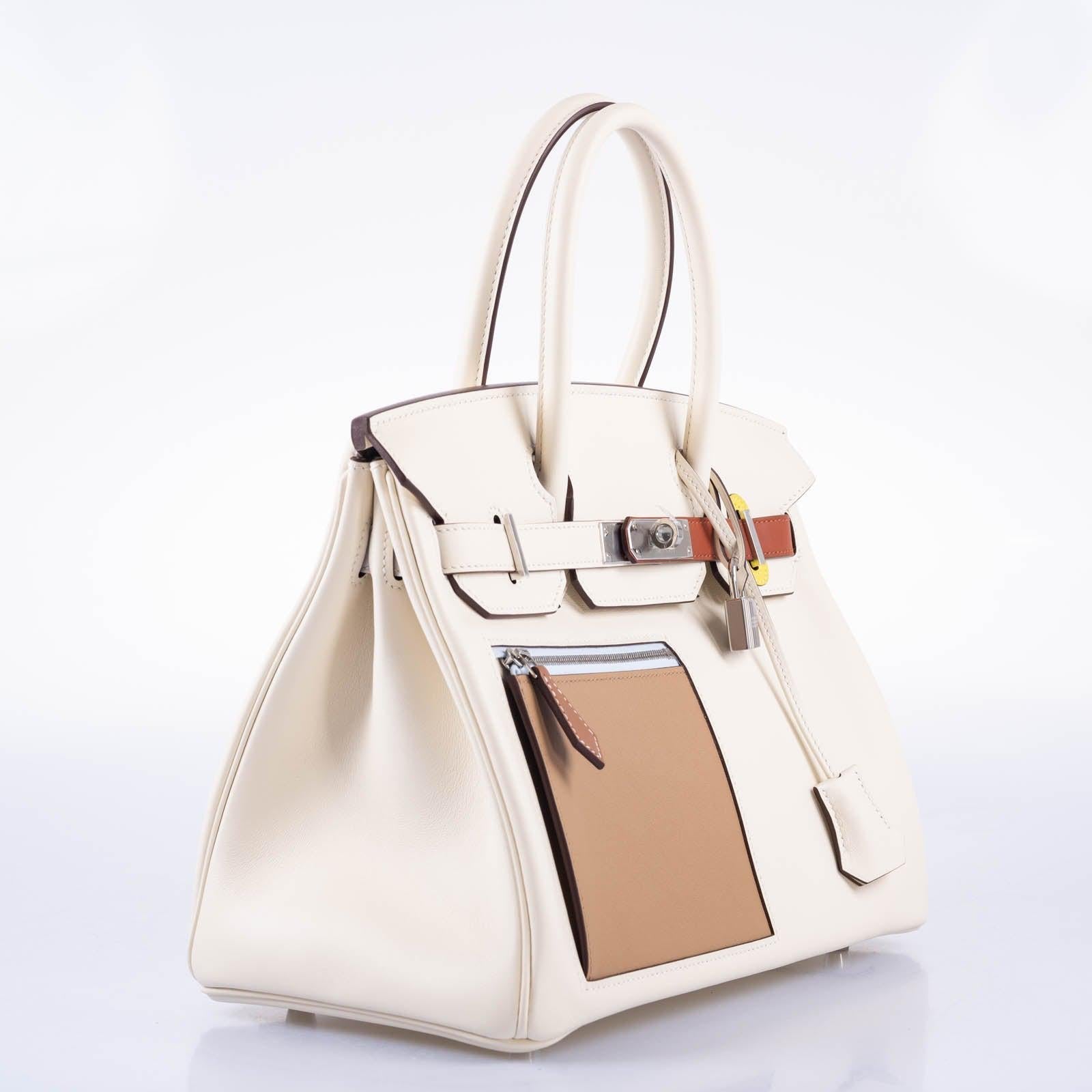 HermesBirkin 30 Colormatic Nata, Chai and Cuivre Swift Palladium Hardware