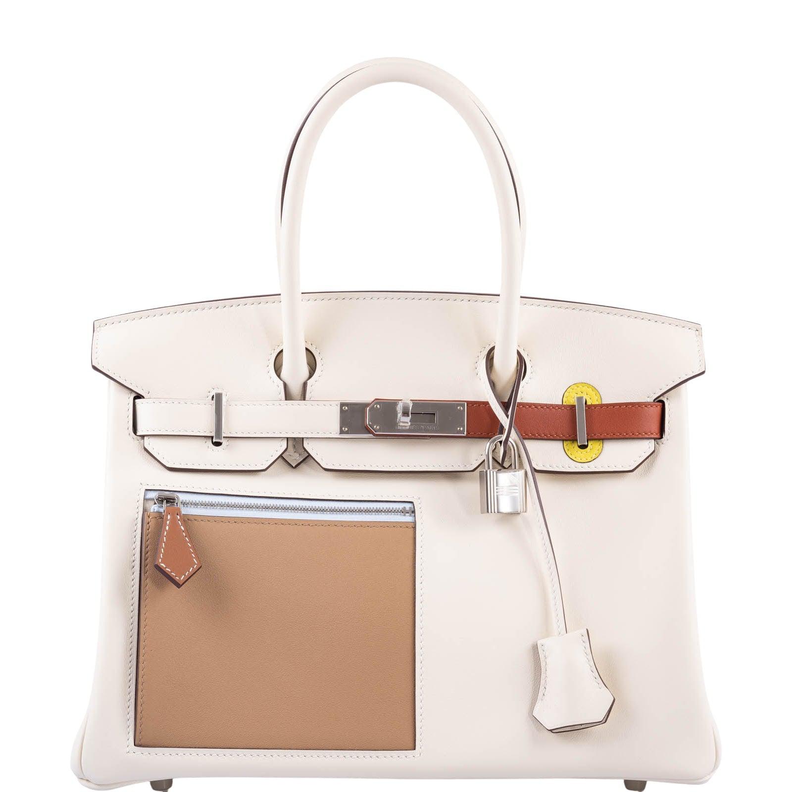 HermesBirkin 30 Colormatic Nata, Chai and Cuivre Swift Palladium Hardware