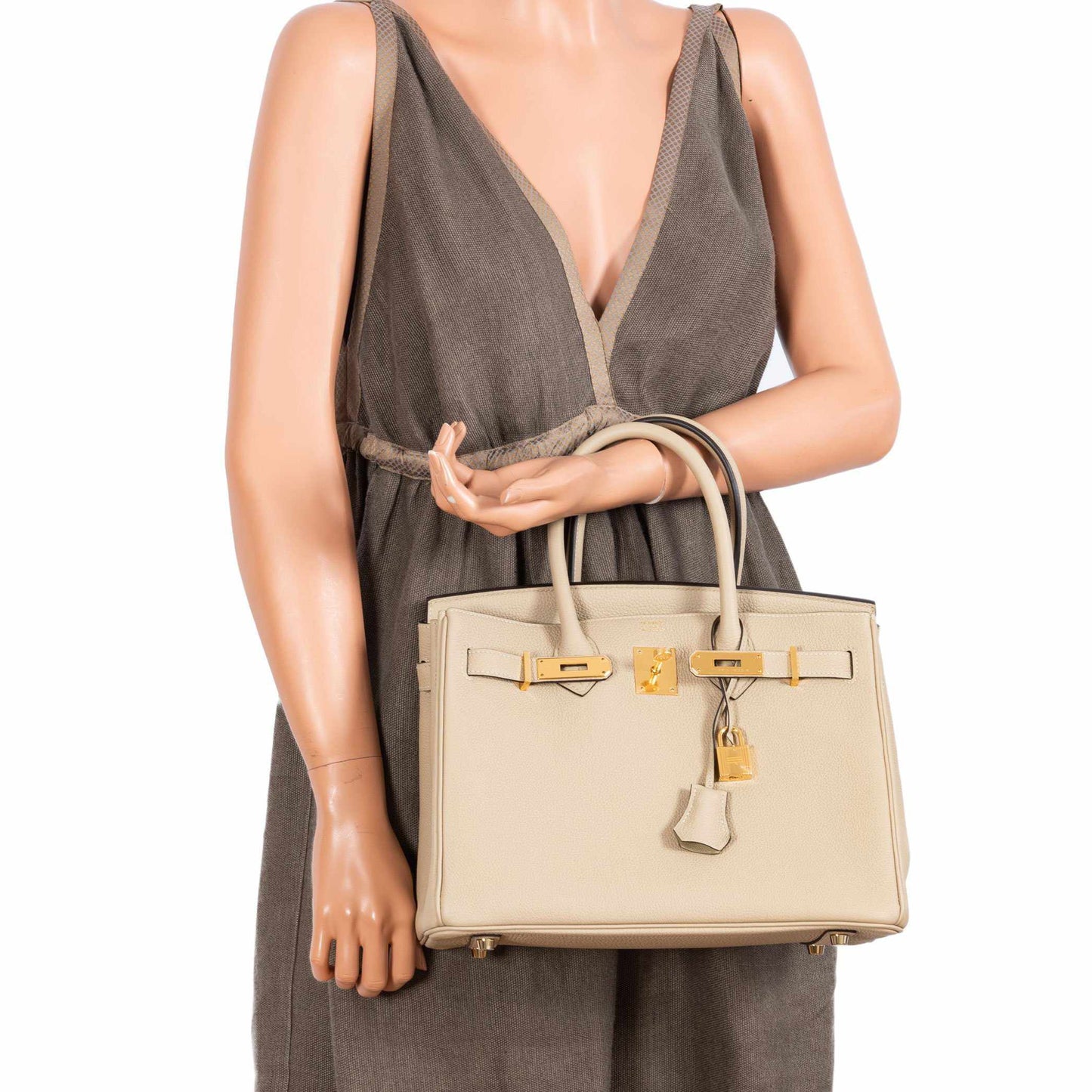 HermesBirkin 30 Craie Togo Rose Gold Hardware