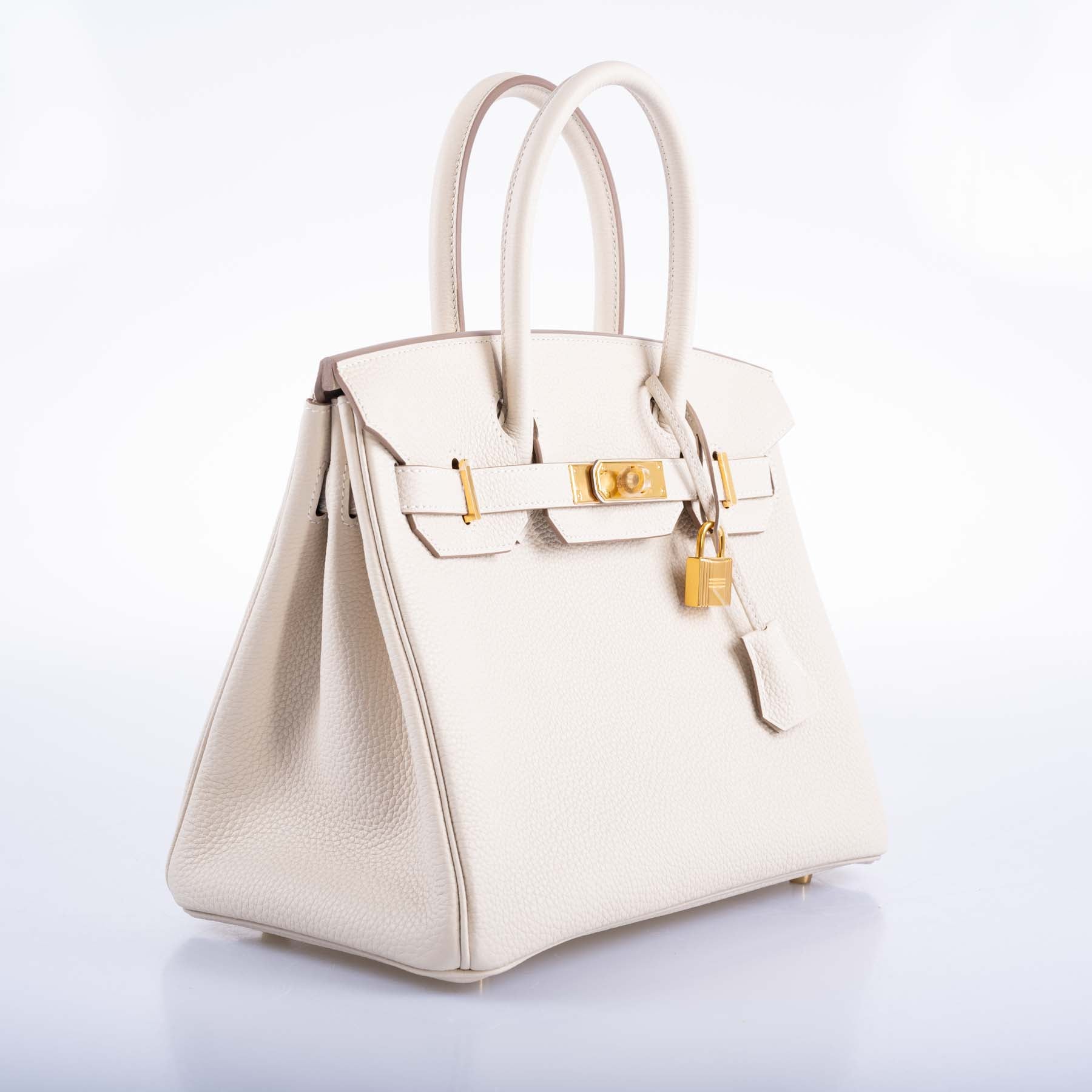 HermesBirkin 30 Craie Togo with Gold Hardware