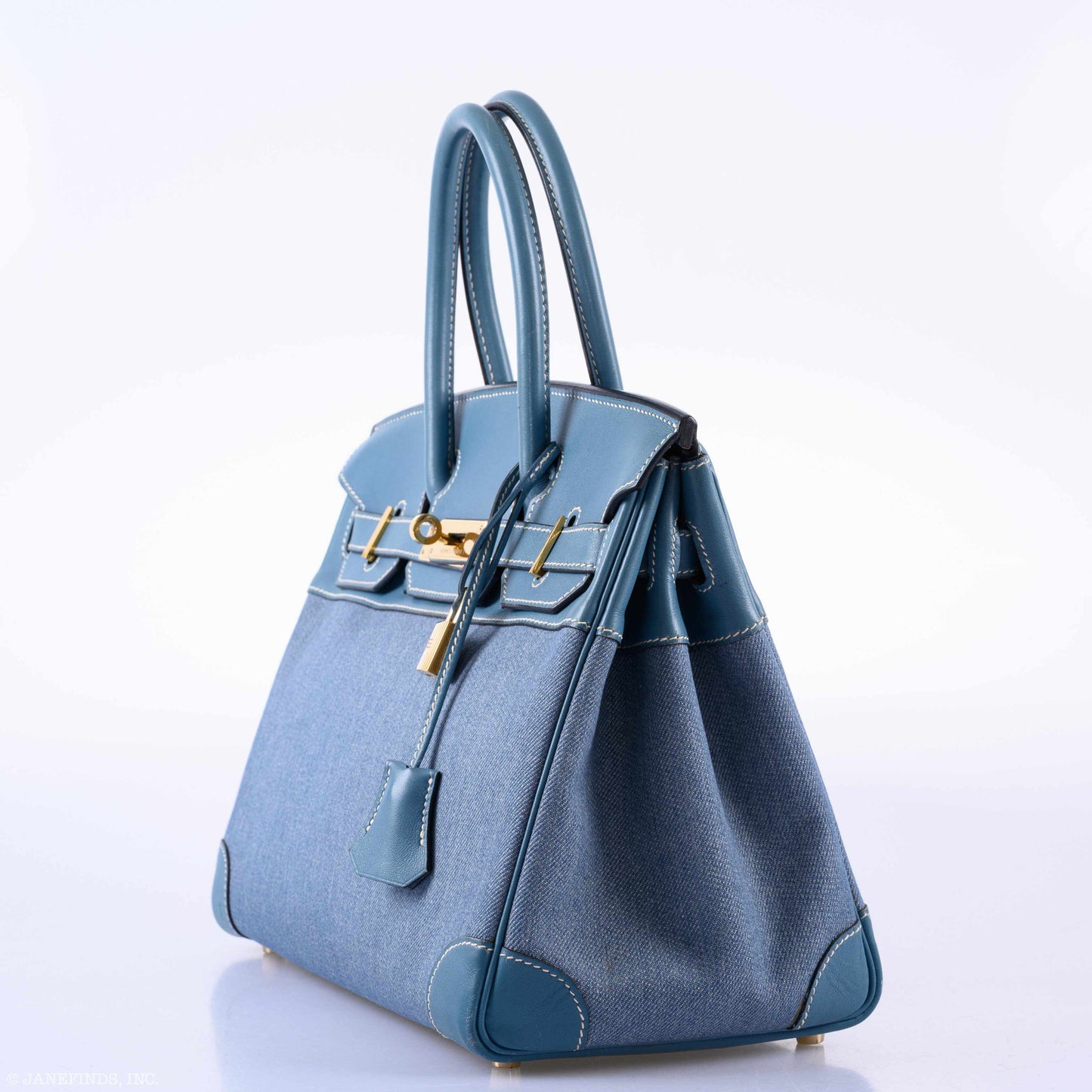 HermesBirkin 30 Denim & Blue Jean Gulliver Leather Gold Hardware - 1999, C Square