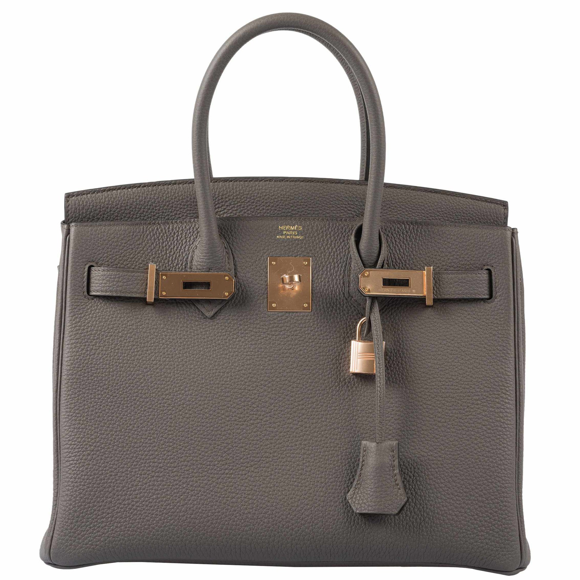 HermesBirkin 30 Etain Tin Grey Togo Rose Gold Hardware