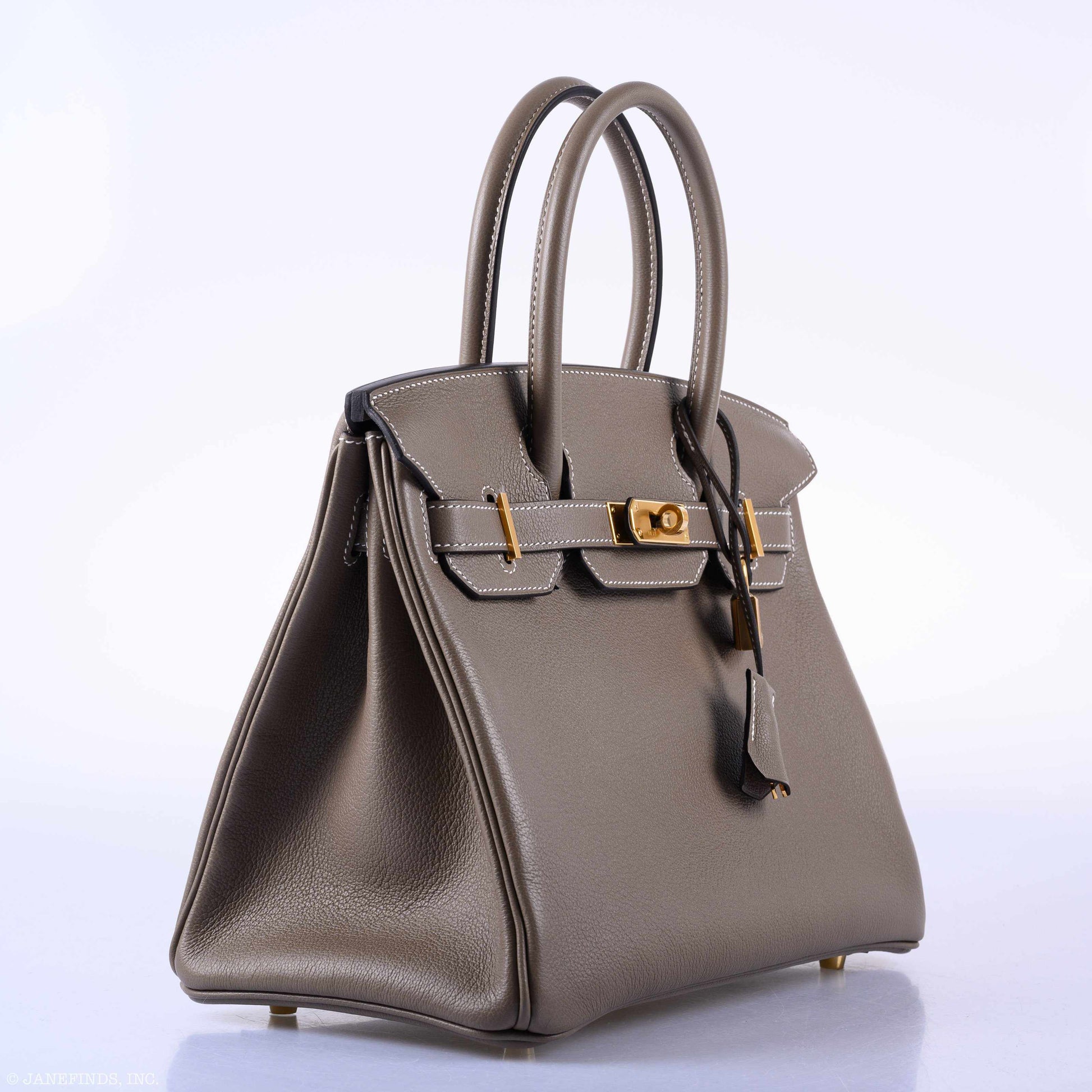 HermesBirkin 30 Etoupe Taurillon Novillo Gold Hardware - 2019, D