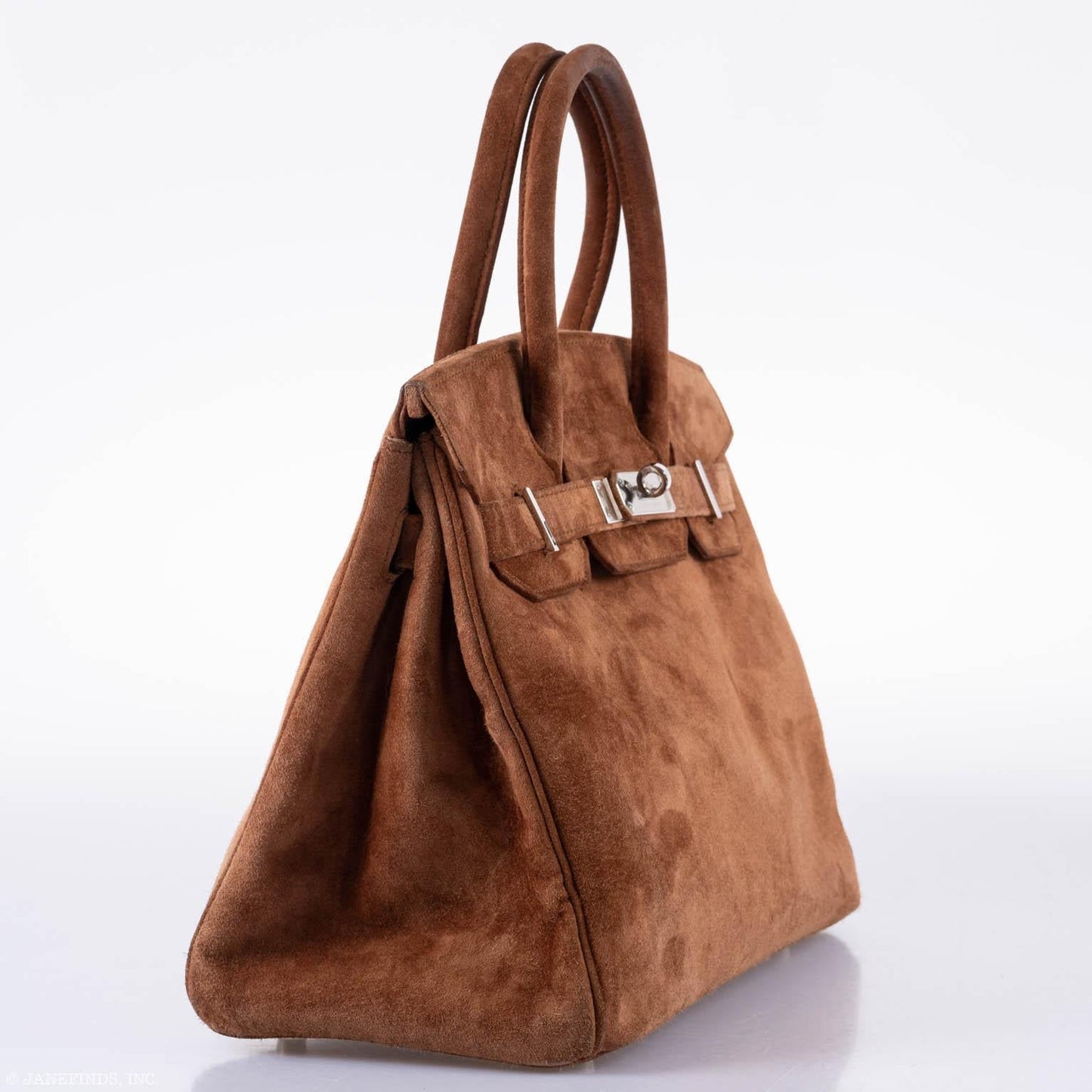 HermesBirkin 30 Fauve Doblis Suede Palladium Hardware