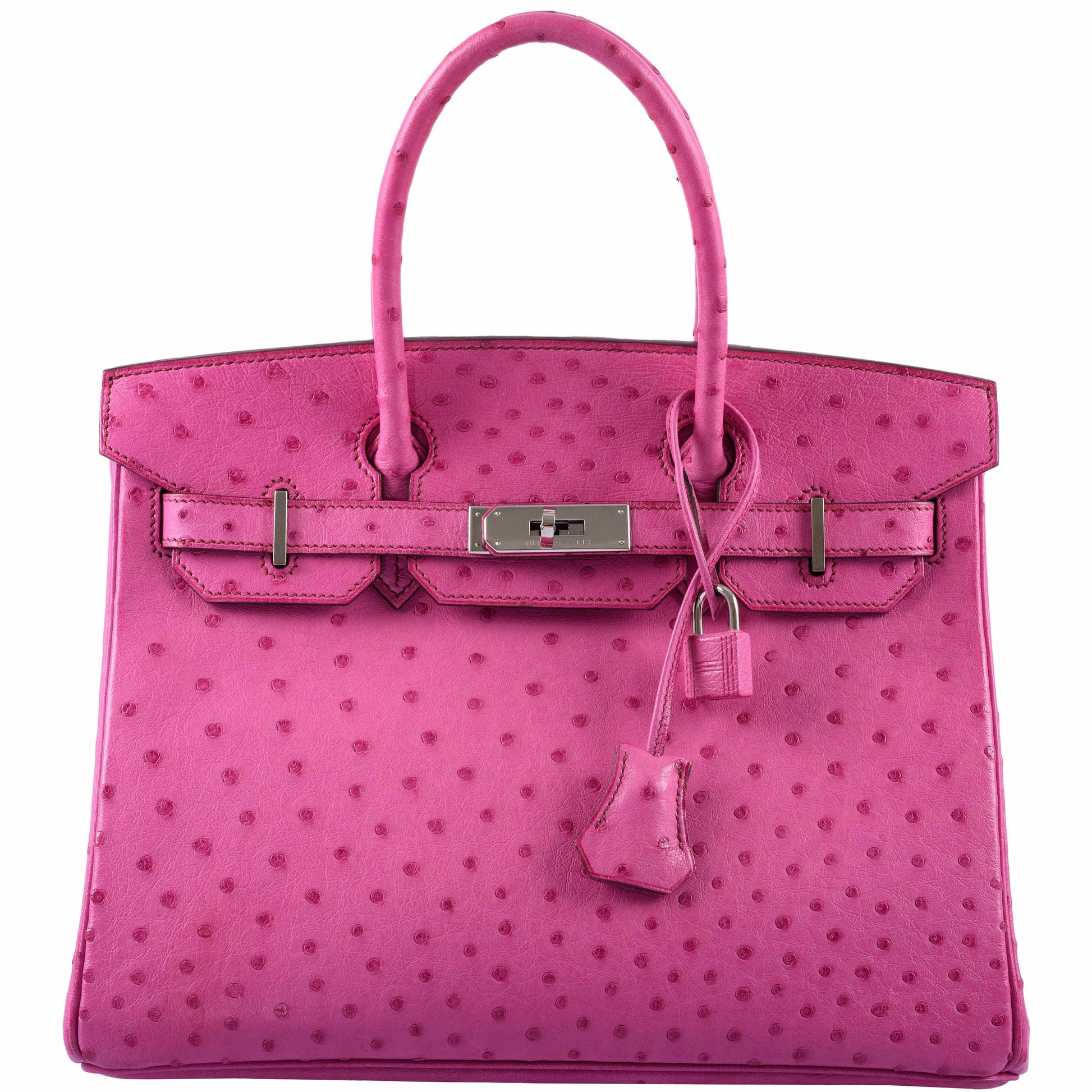 HermesBirkin 30 Fuchsia Ostrich Palladium Hardware