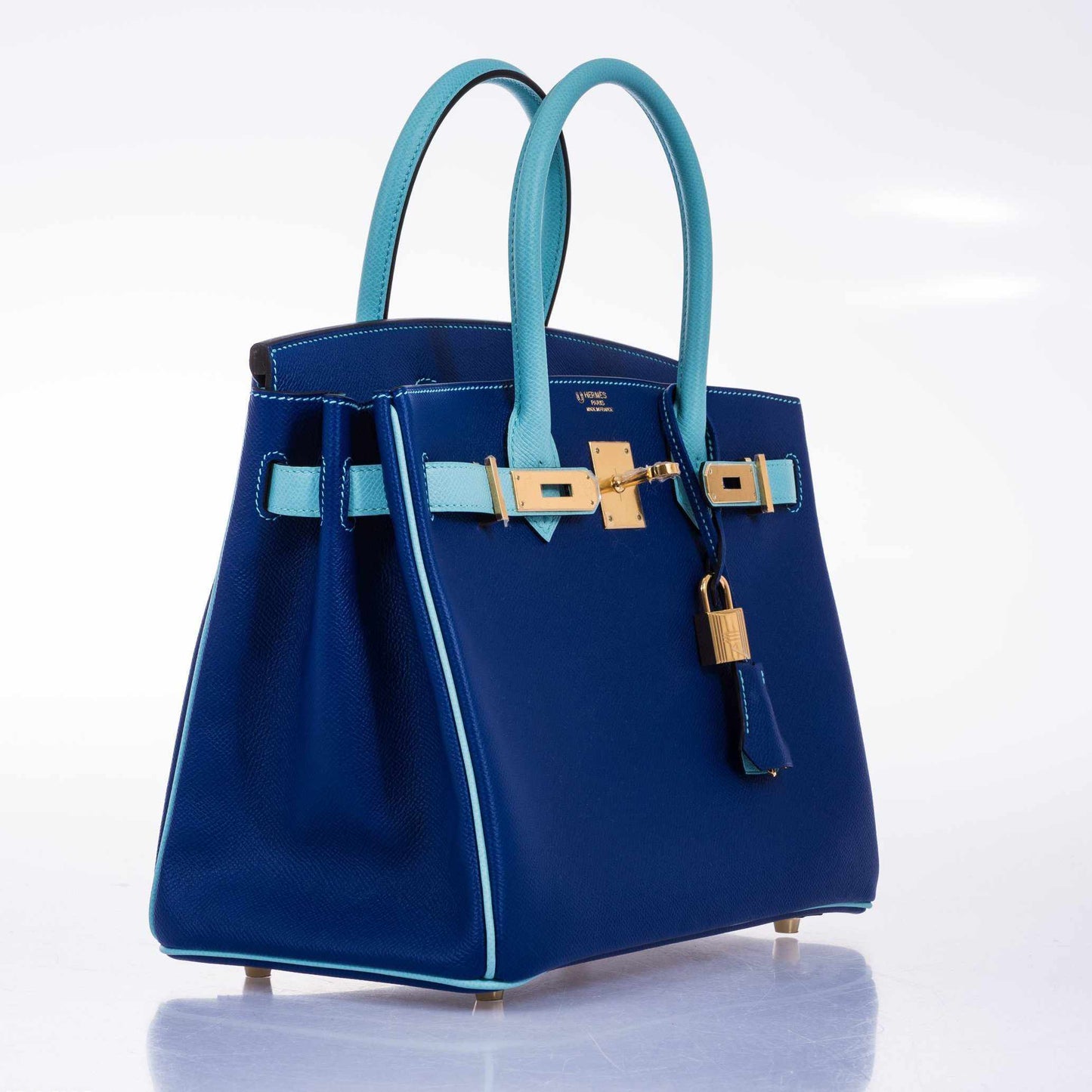 HermesBirkin 30 HSS Blue Electric & Blue Atoll Epsom Gold Hardware