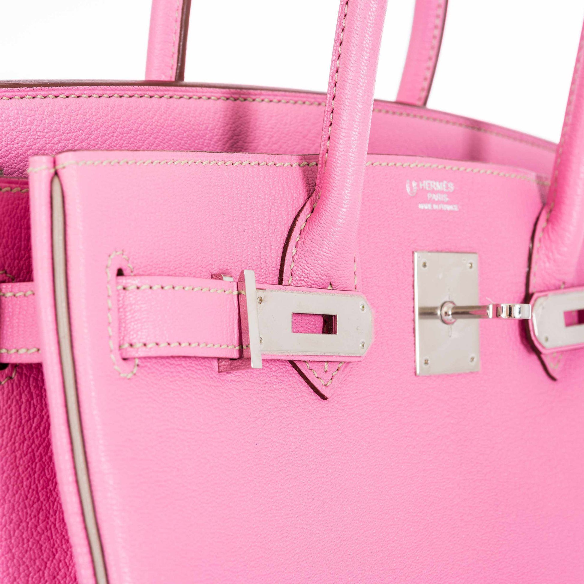 HermesBirkin 30 HSS Bubblegum Pink And Gris Tourterelle Chevre Palladium Hardware