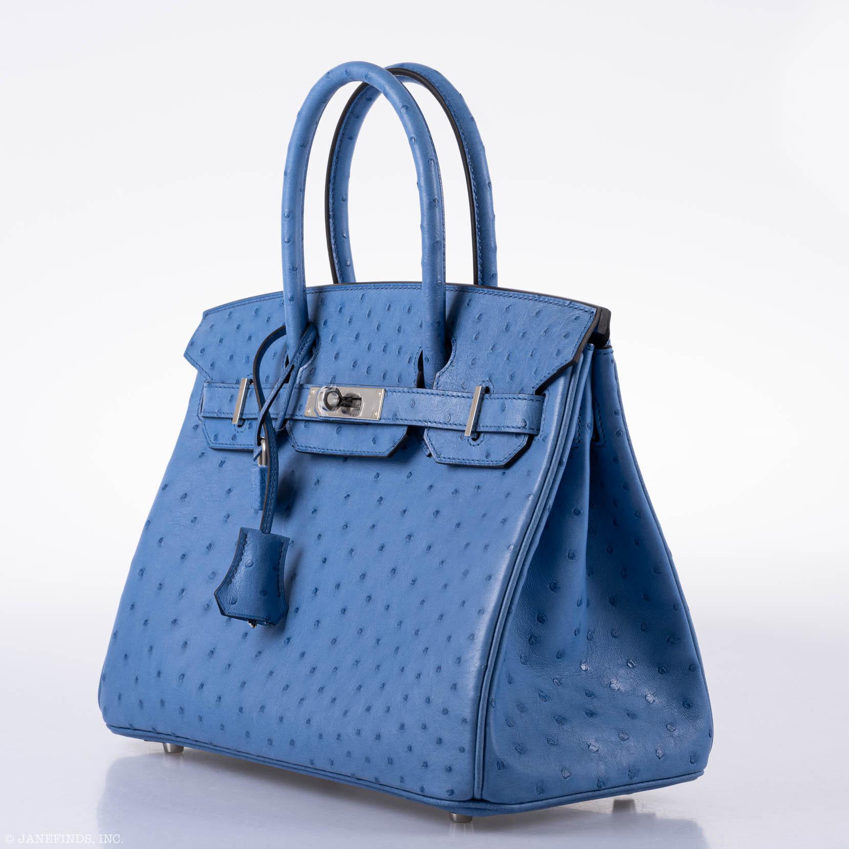 HermesBirkin 30 Mykonos Ostrich Palladium Hardware - 2016, A