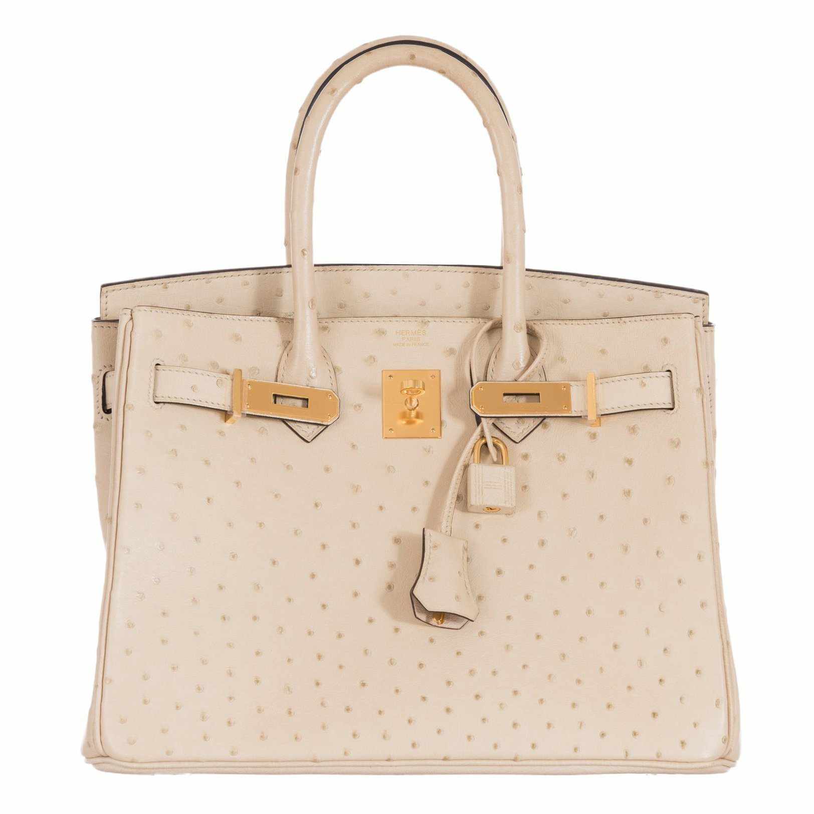 HermesBirkin 30 Parchemin Ostrich Gold Hardware