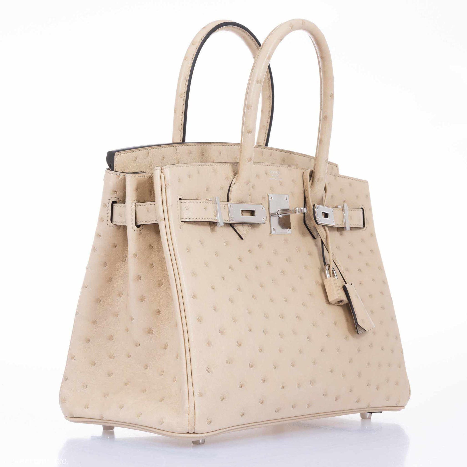 HermesBirkin 30 Parchemin Ostrich Palladium Hardware