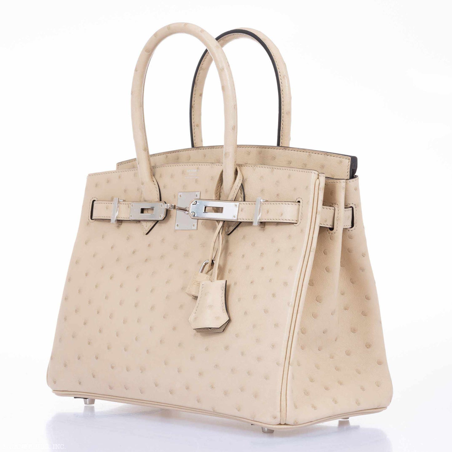HermesBirkin 30 Parchemin Ostrich Palladium Hardware
