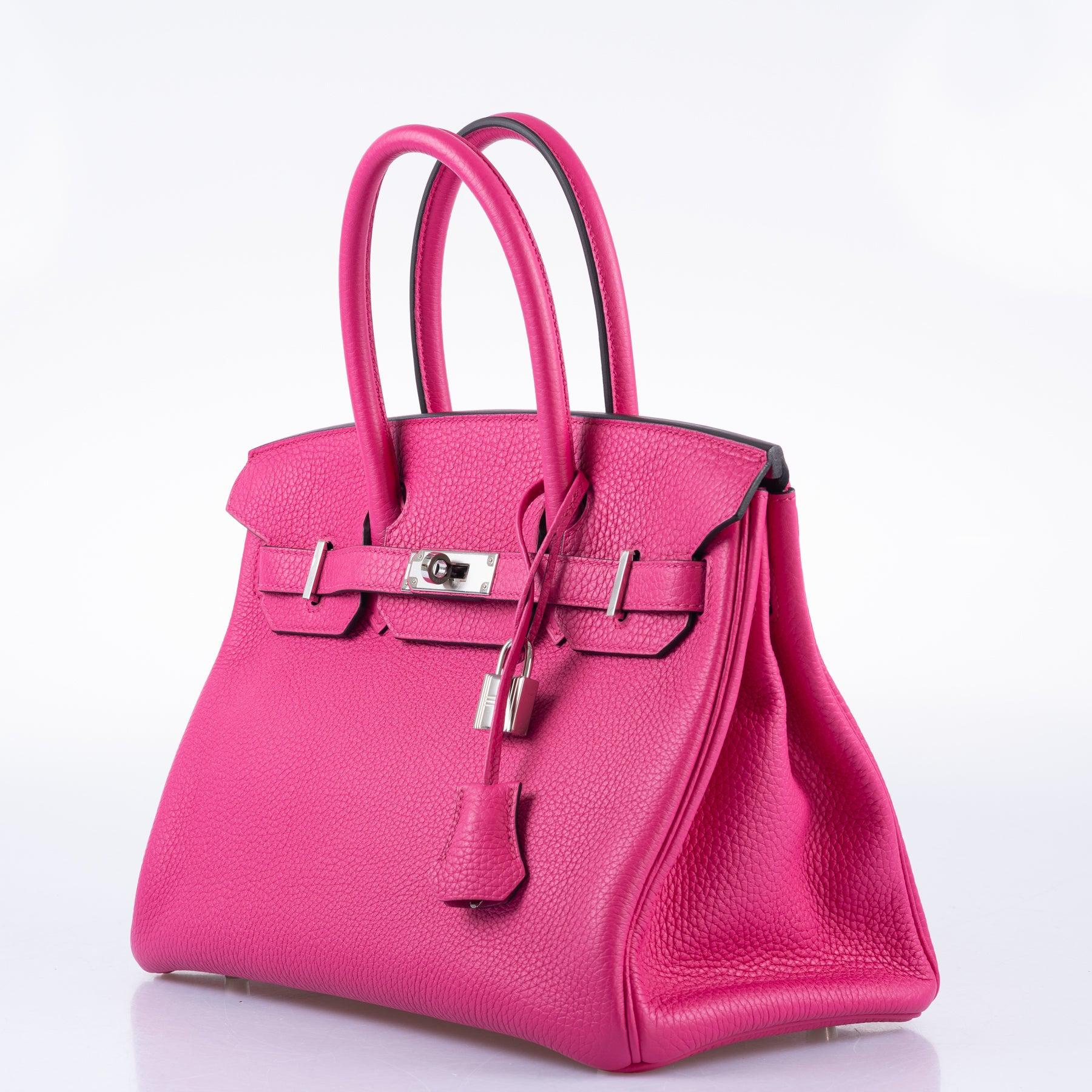 HermesBirkin 30 Rose Shocking Togo Palladium Hardware